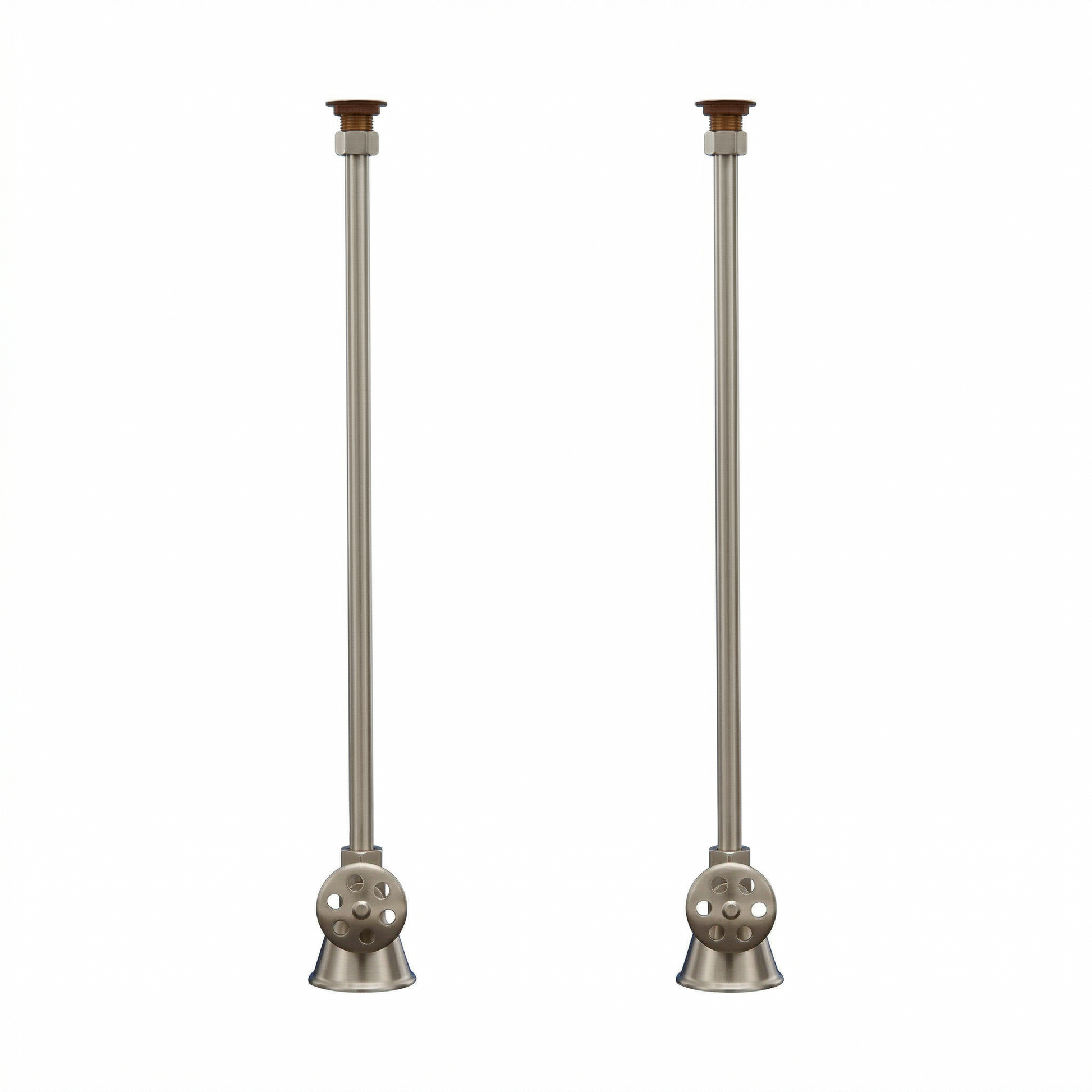 Strom Living 29" Deck Mount Supply Set Matte Nickel Cross-Point Handles - Plumbing Parts