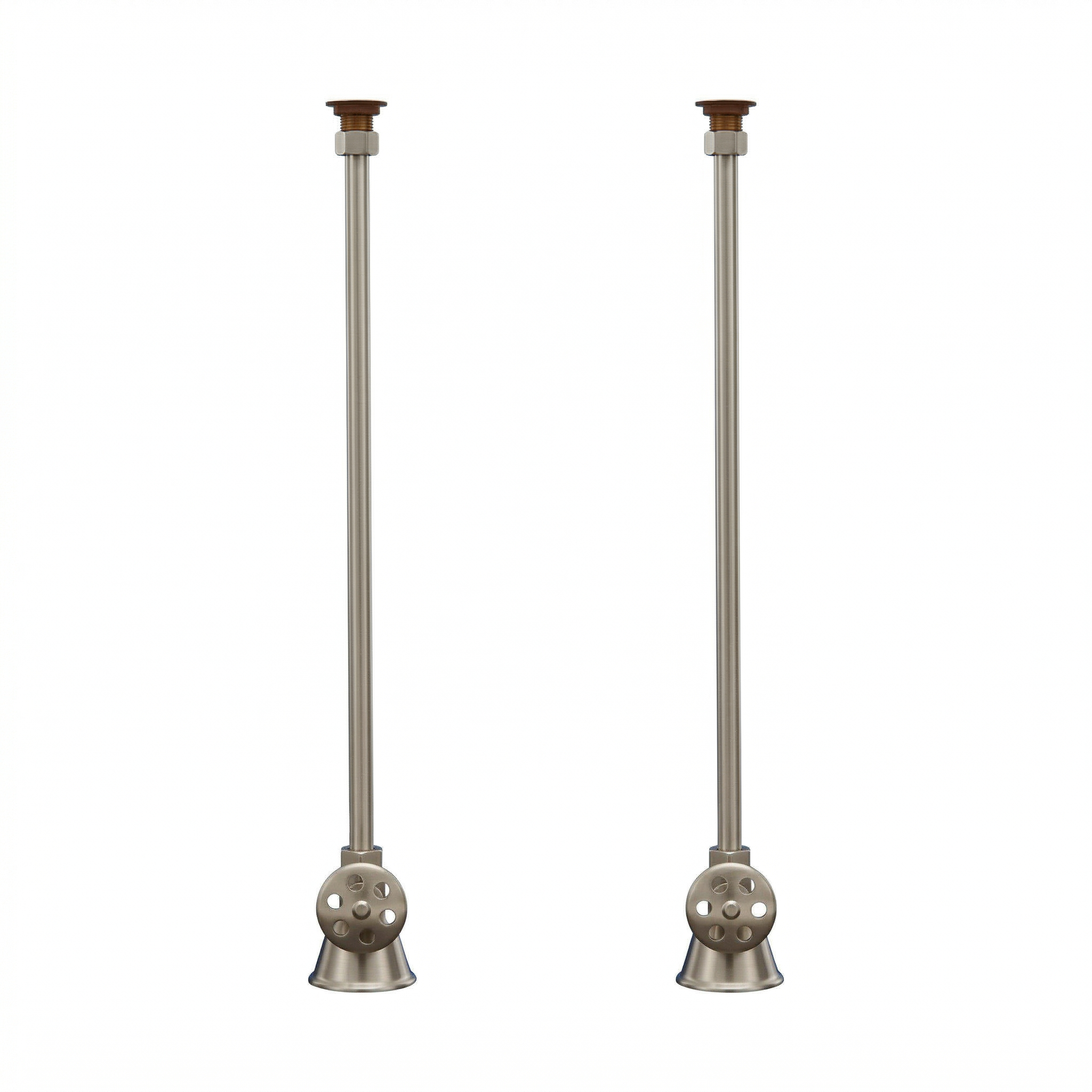 Strom Living 29" Deck Mount Supply Set Matte Nickel Cross-Point Handles - Plumbing Parts