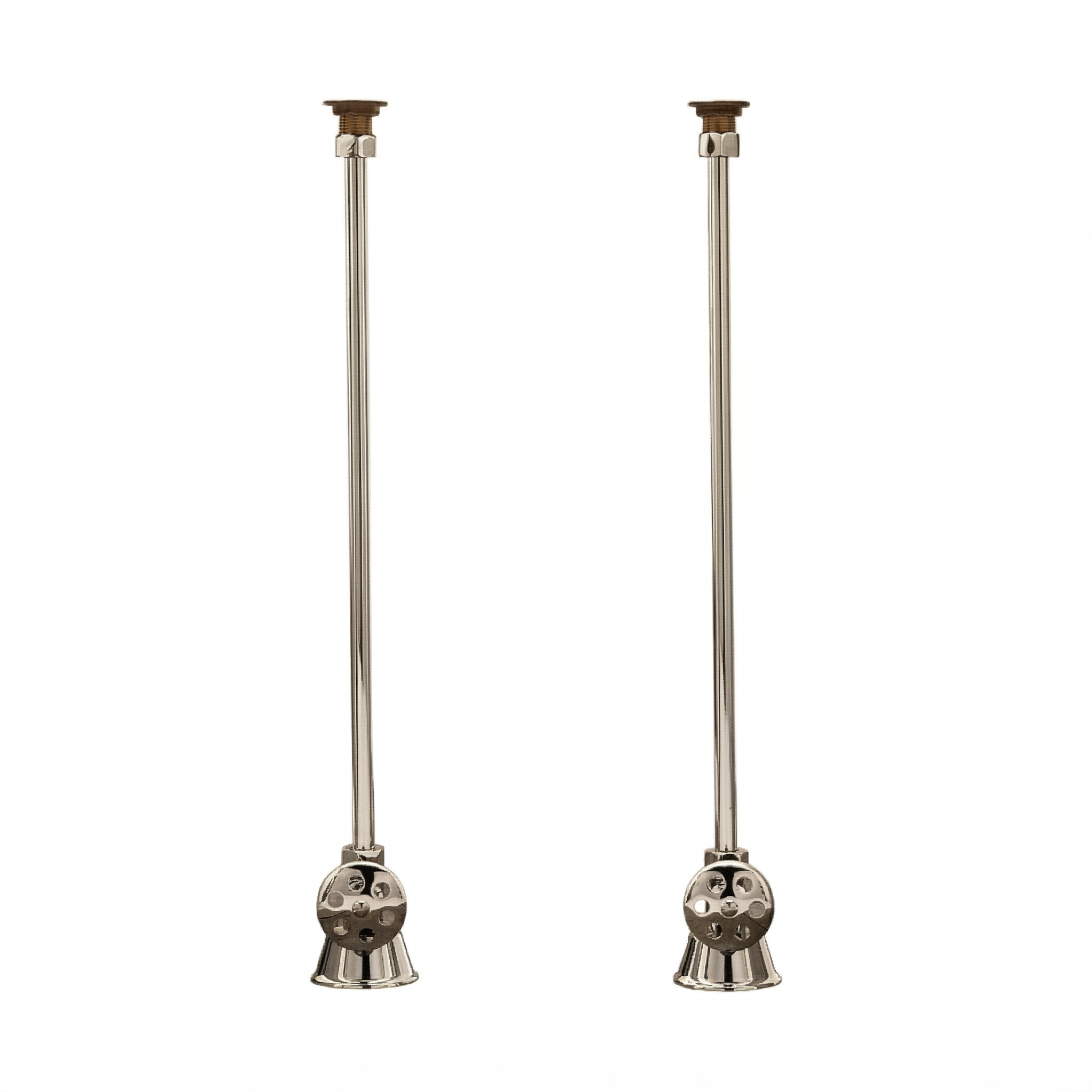 Strom Living 29" Deck Mount Supply Set Polished Nickel Cross-Point Handles - Plumbing Parts