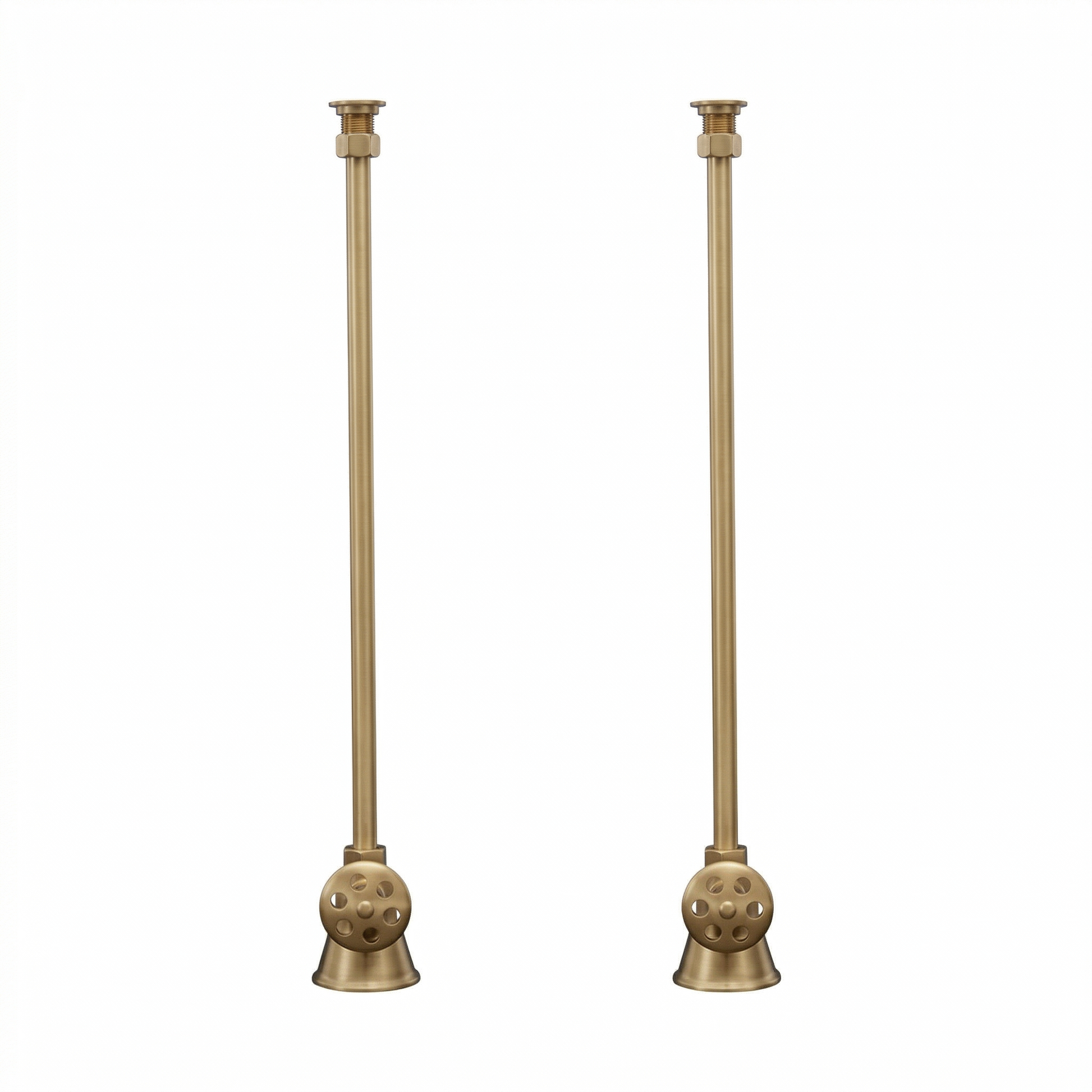 Strom Living 29" Deck Mount Supply Set Raw Brass Round Handles - Plumbing Parts