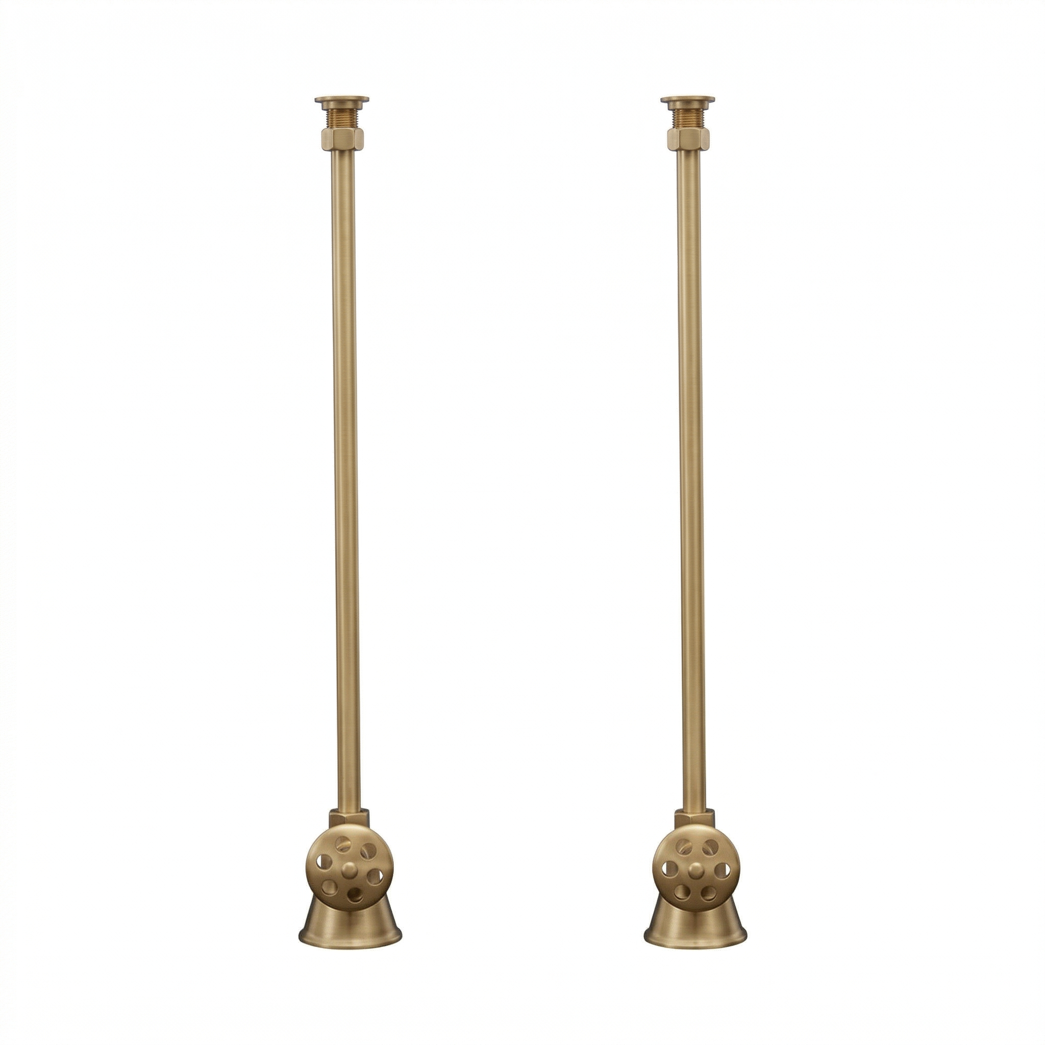 Strom Living 29" Deck Mount Supply Set Raw Brass Cross-Point Handles - Plumbing Parts