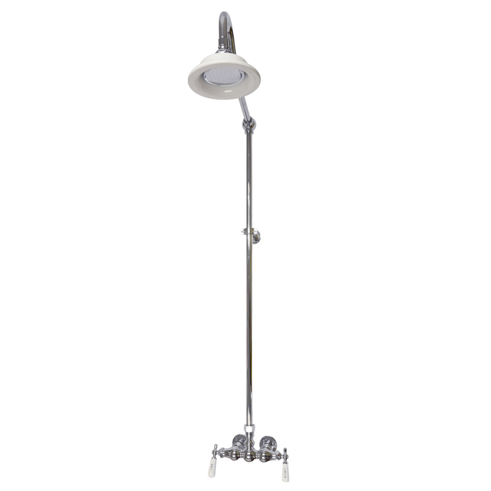 Exposed Shower System Wall Mounted Set with 3-3/8" Centers and Cross Handles