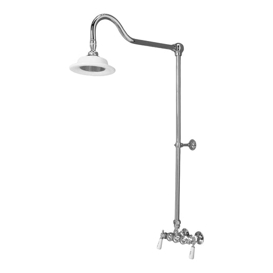 Exposed Shower System Wall Mounted Set with 3-3/8" Centers and Cross Handles