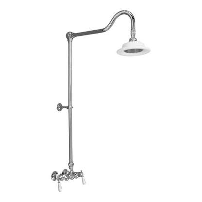 Exposed Shower System Wall Mounted Set with 3-3/8" Centers and Cross Handles