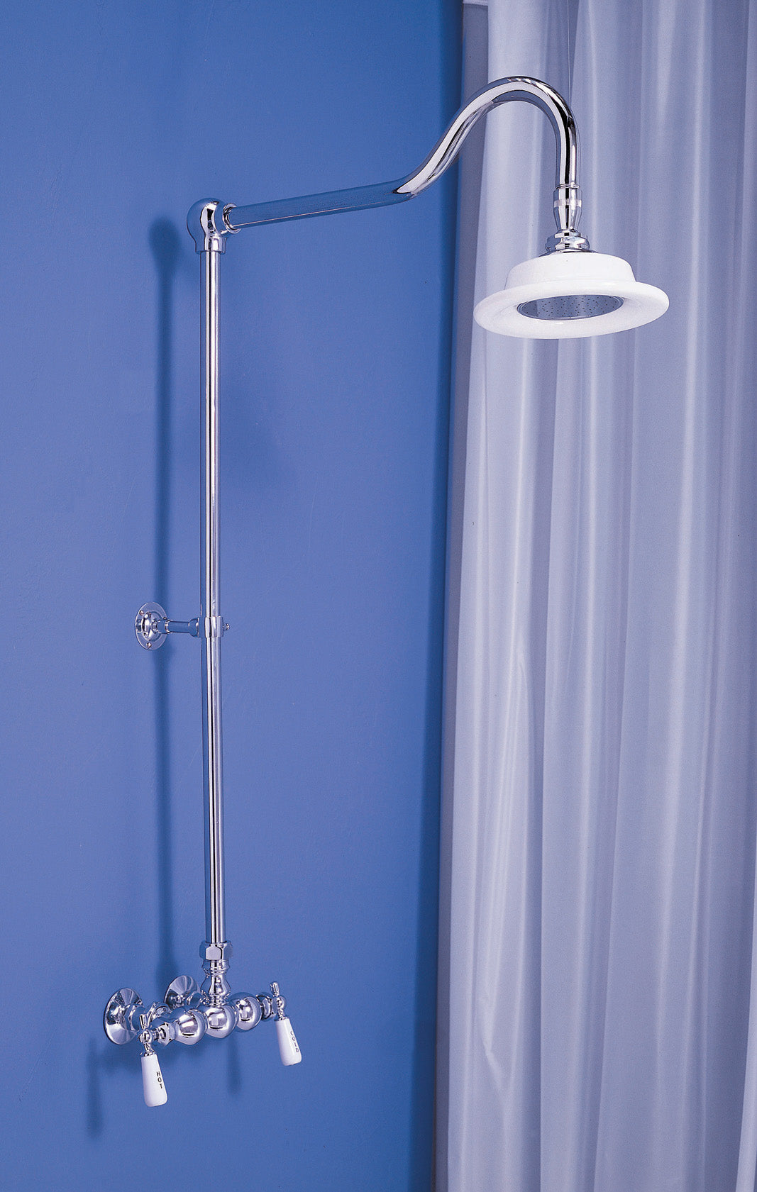 Exposed Thermostatic Shower System 36" Wall Mounted Set with 3-3/8" Centers and Cross Handels