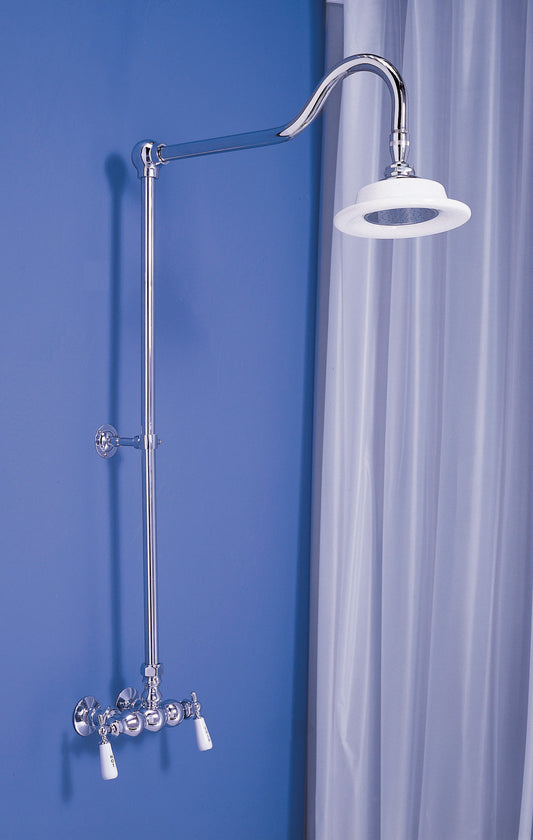 Exposed Thermostatic Shower System 36" Wall Mounted Set with 3-3/8" Centers and Cross Handels