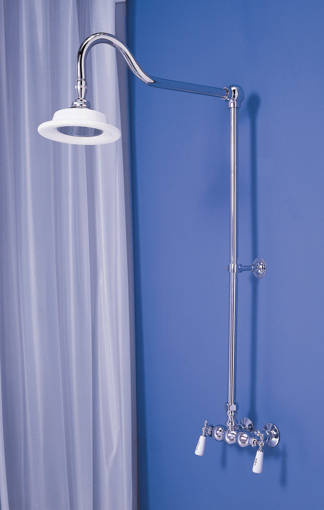 Exposed Shower System Wall Mounted Set with 3-3/8" Centers and Cross Handles