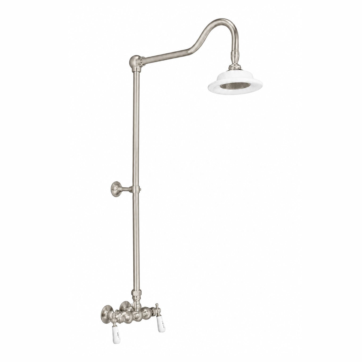 Exposed Shower System with Lever Handles P0678 | Strom Living Matte Nickel - Showers