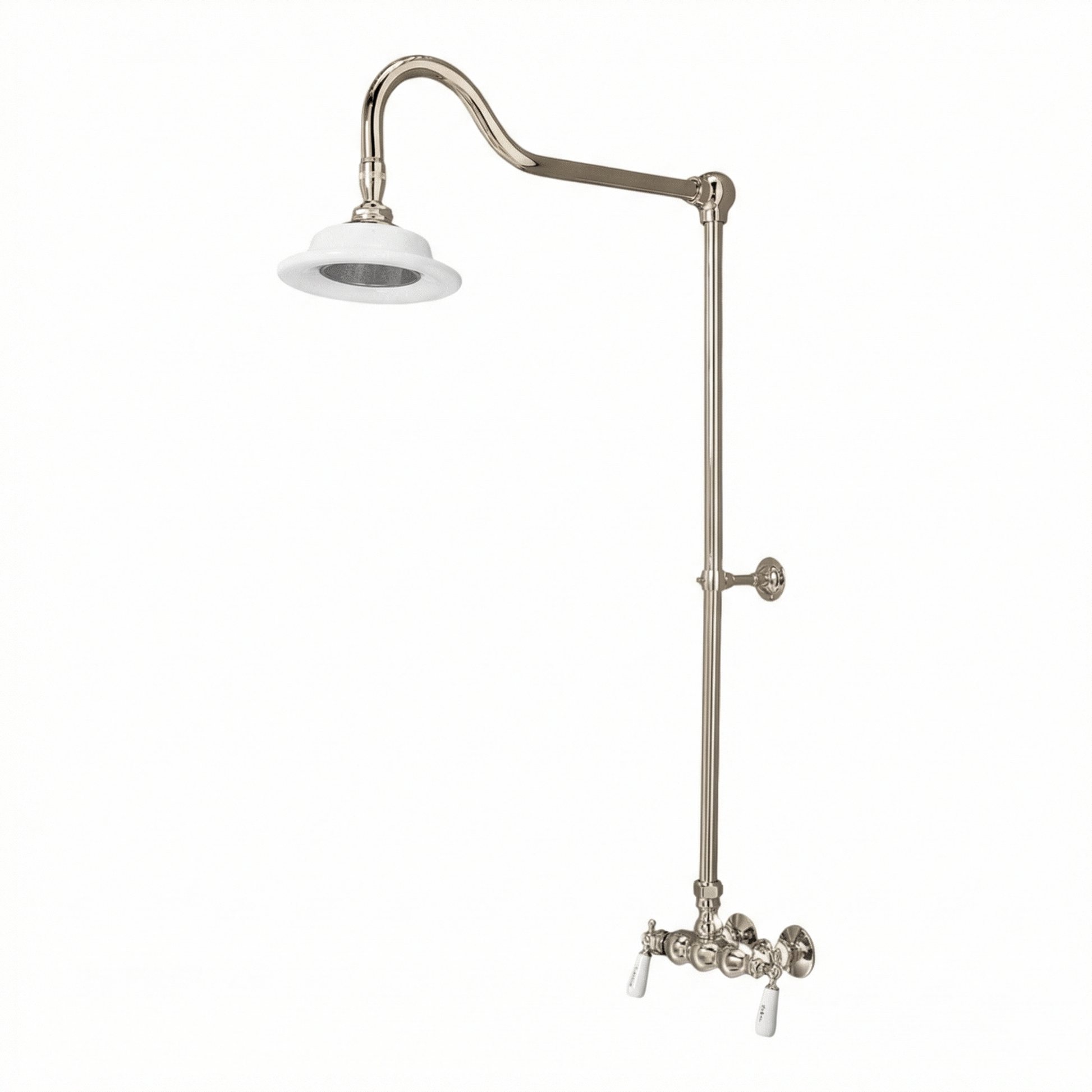 Exposed Shower System with Lever Handles P0678 | Strom Living Polished Nickel - Showers