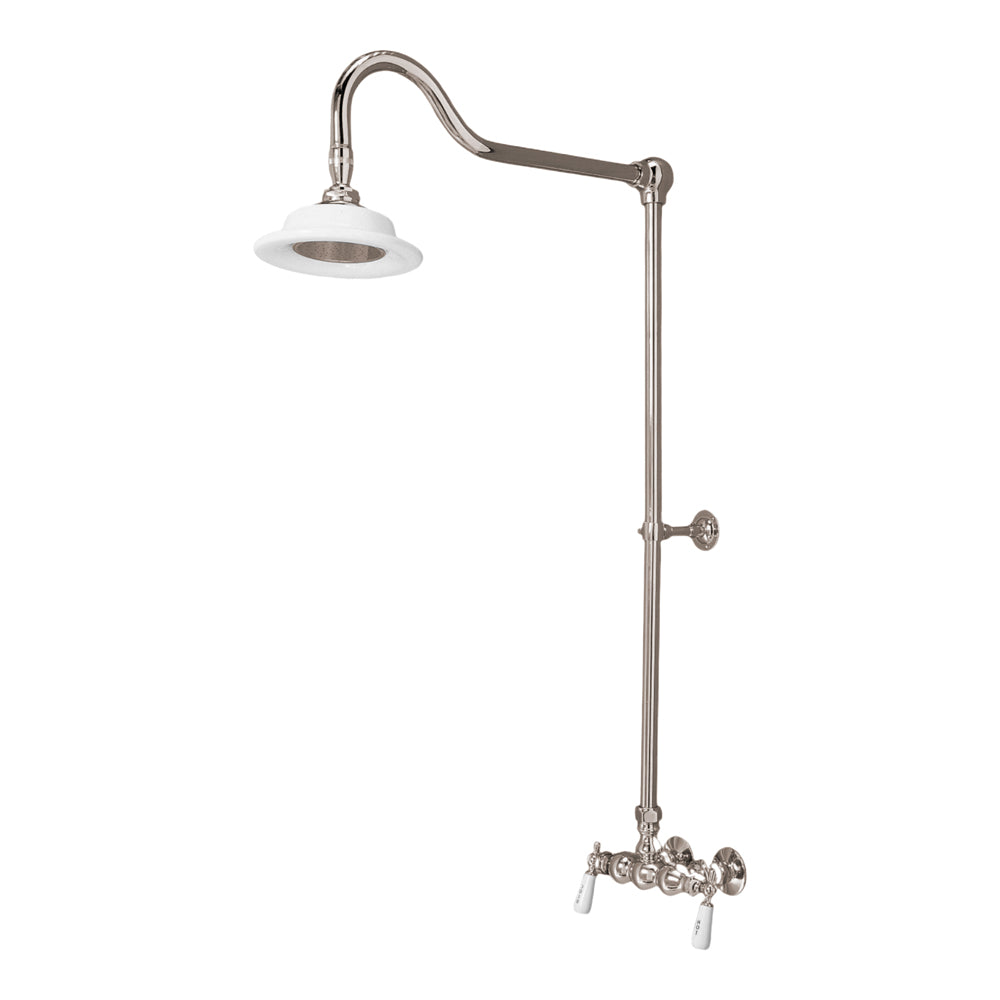 Exposed Shower System Wall Mounted Set with 3-3/8" Centers and Cross Handles