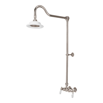 Exposed Shower System Wall Mounted Set with 3-3/8" Centers and Cross Handles