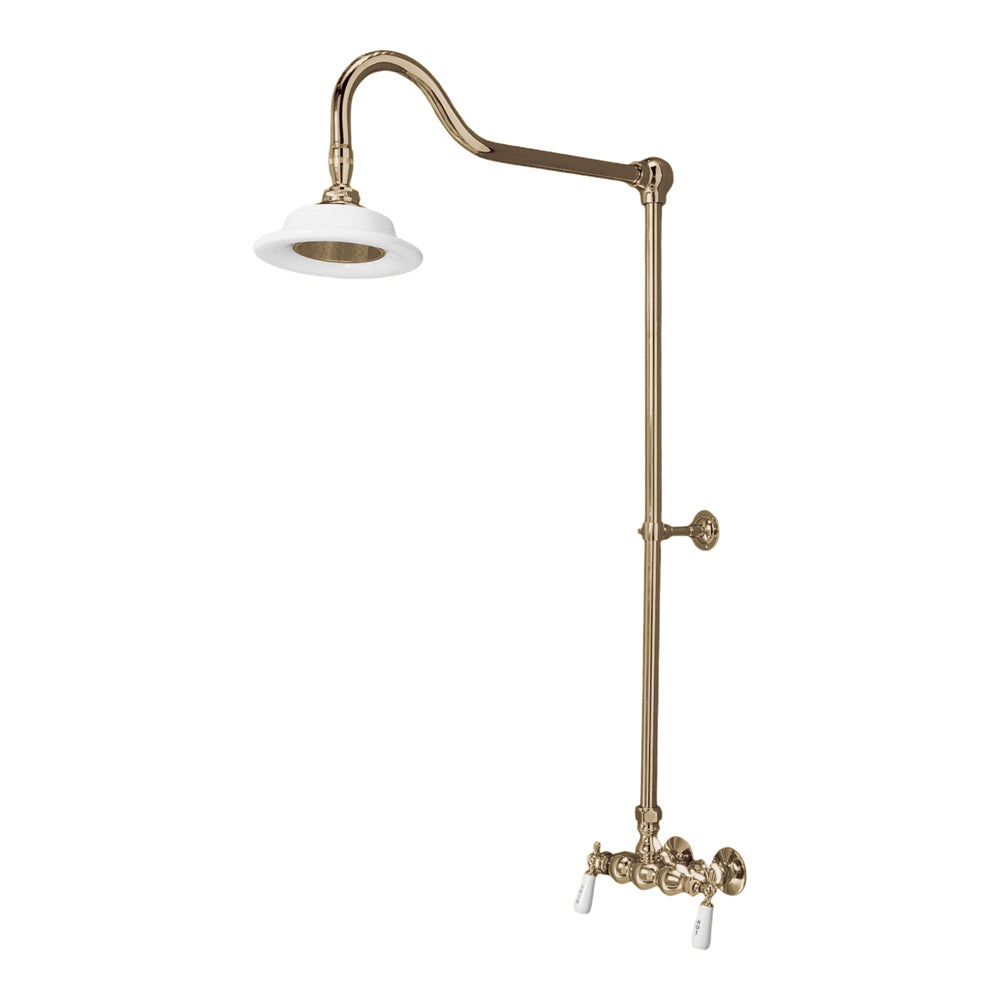 Exposed Shower System Wall Mount Set with 3-3/8" Centers and Cross Handles P0678 | Strom Living