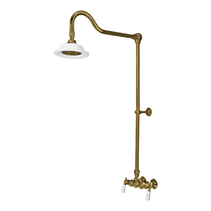 Exposed Shower System Wall Mounted Set with 3-3/8" Centers and Cross Handles