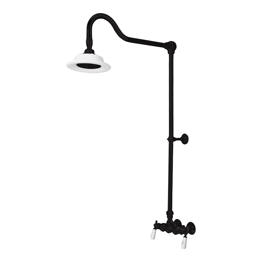 Exposed Shower System Wall Mount Set with 3-3/8" Centers and Cross Handles P0678 | Strom Living