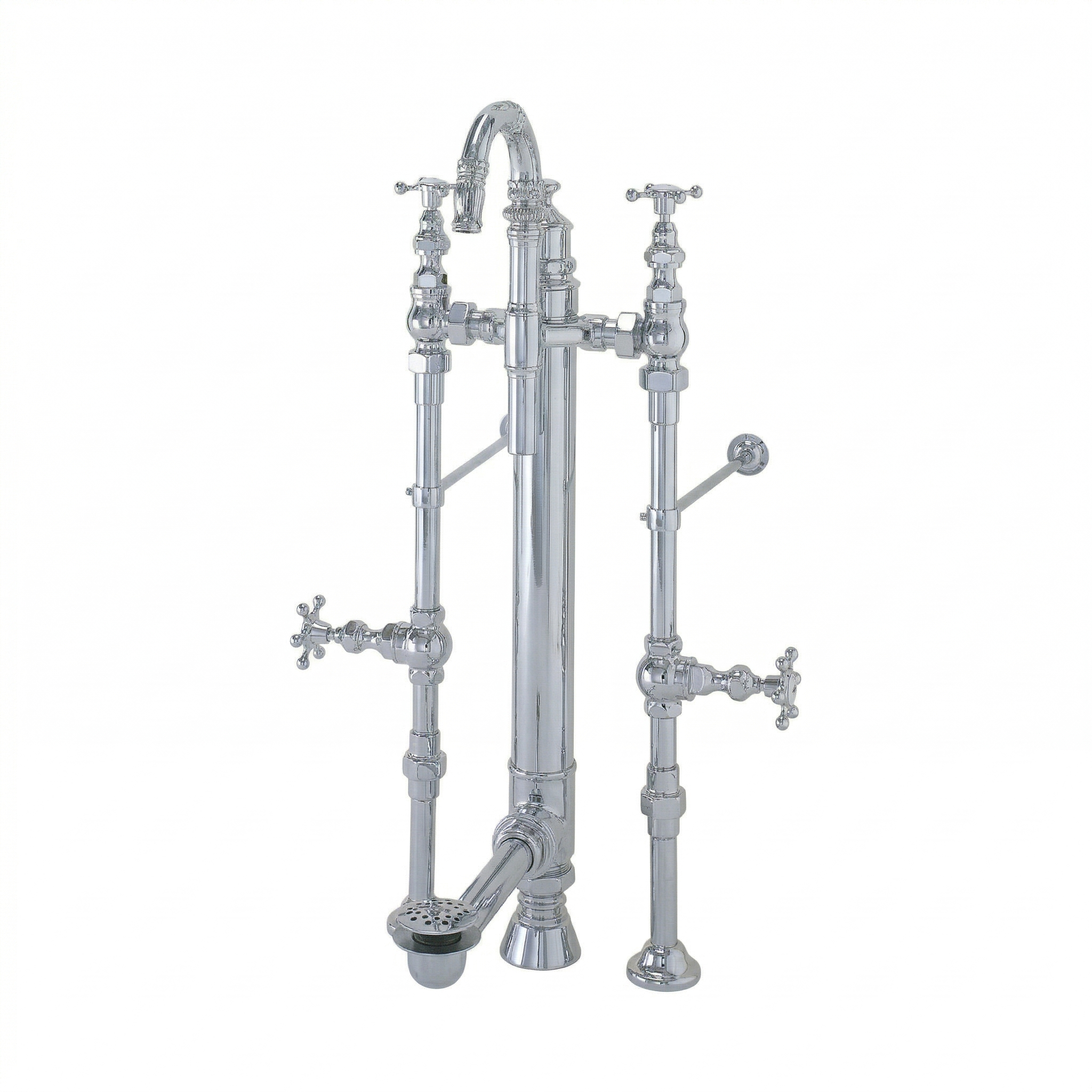 Royal Aqueduct Water Delivery System with Supplies and Drain P0699 | Strom Living Chrome - Tub Fillers