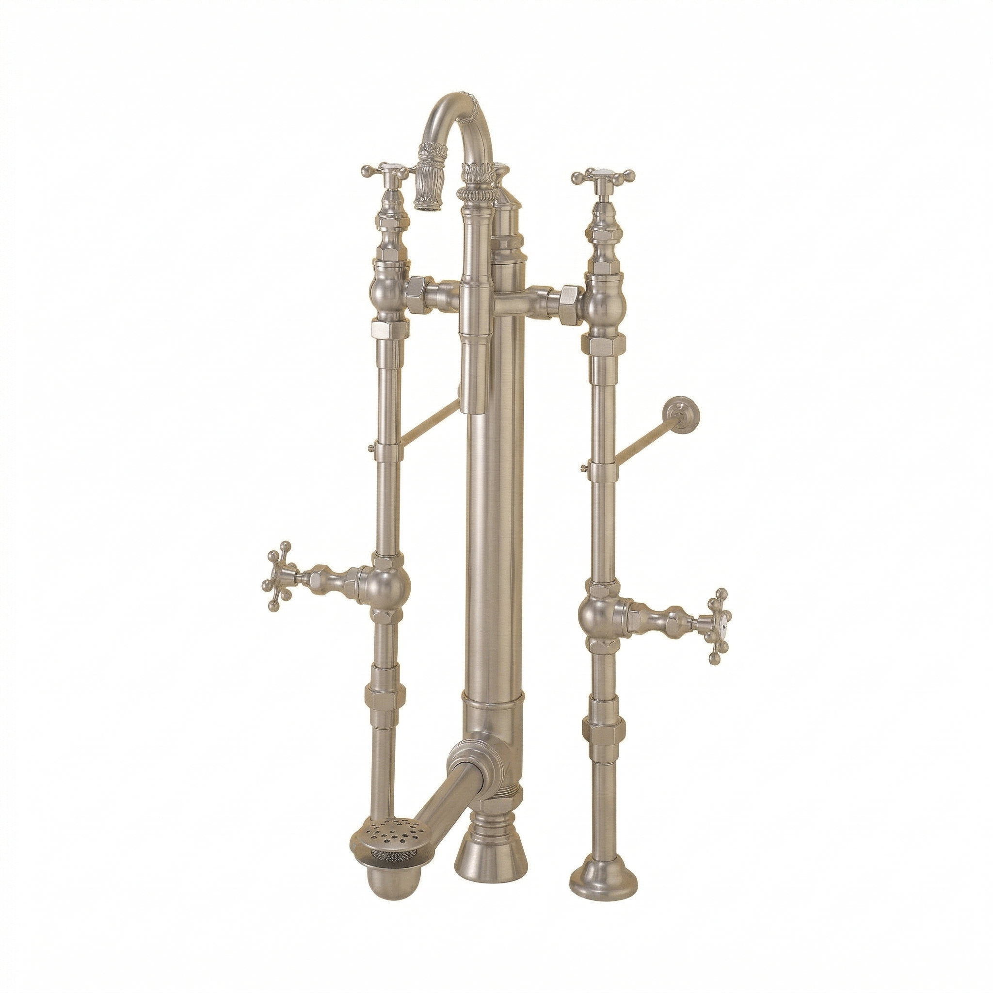 Royal Aqueduct Water Delivery System with Supplies and Drain P0699 | Strom Living Matte Nickel - Tub Fillers