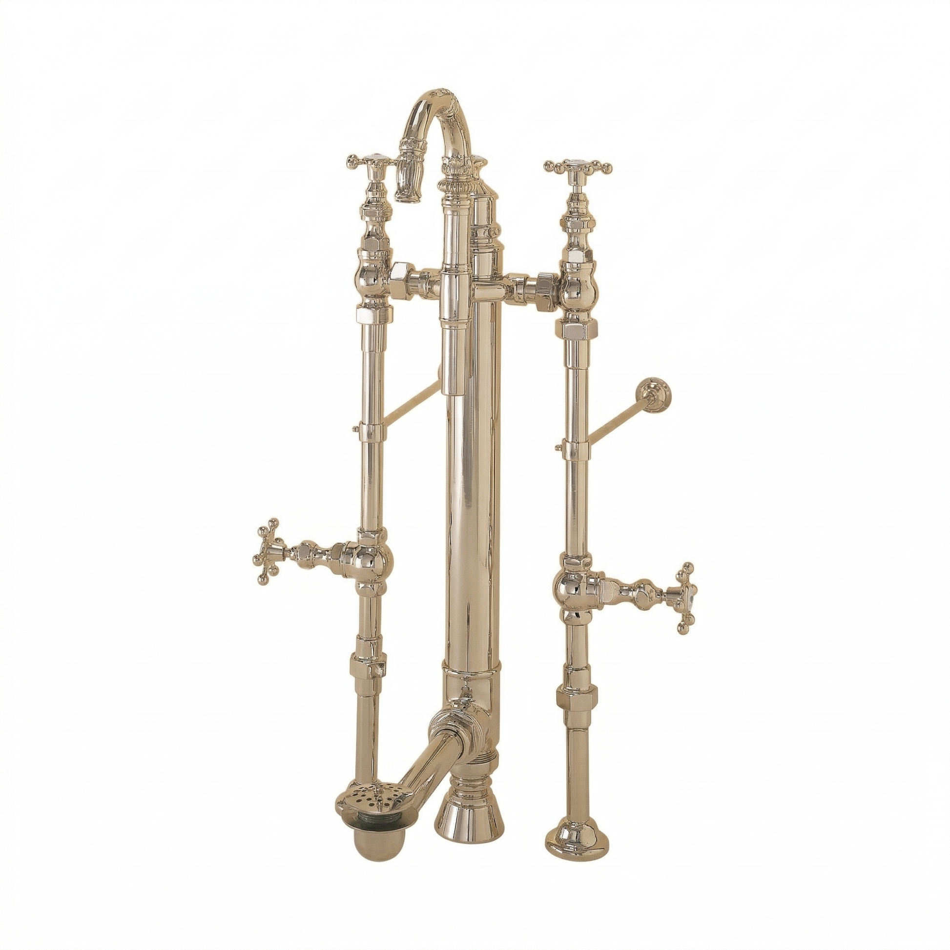 Royal Aqueduct Water Delivery System with Supplies and Drain P0699 | Strom Living Polished Nickel - Tub Fillers