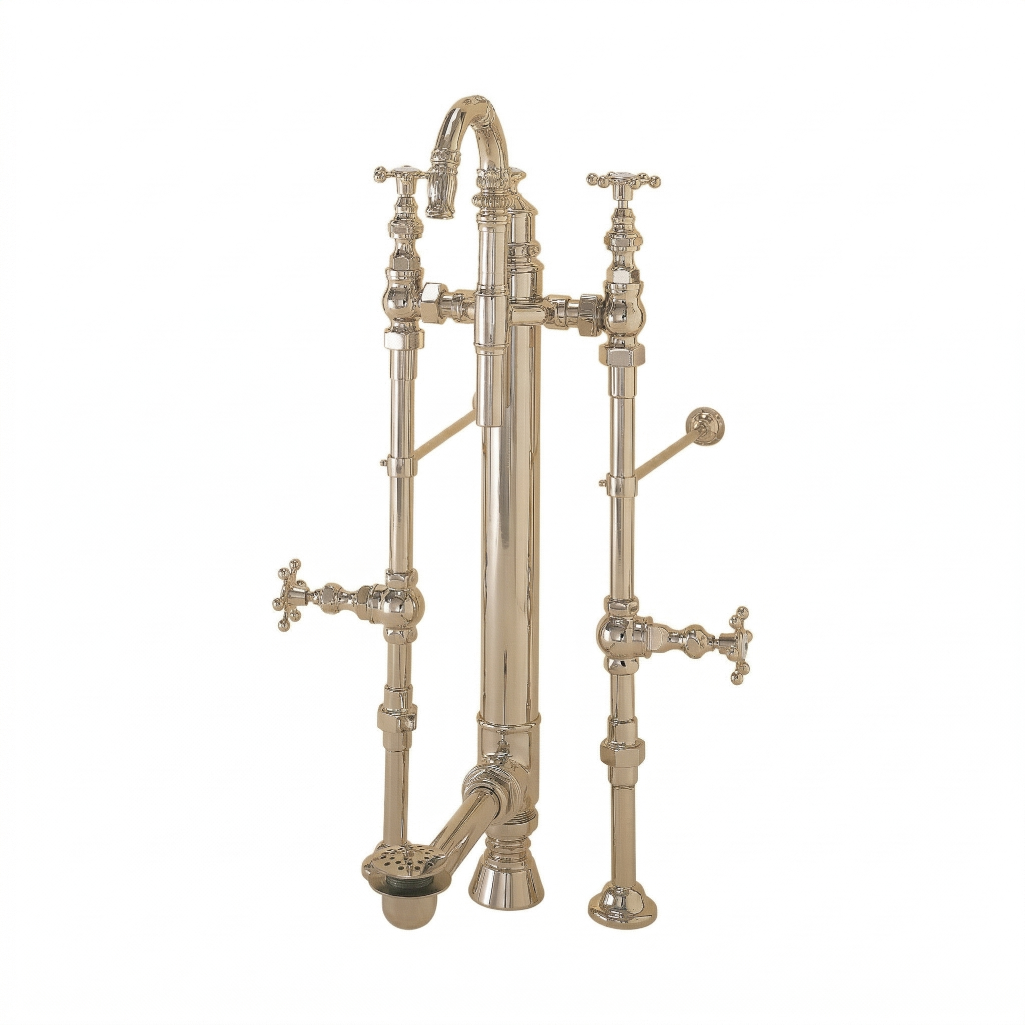 Royal Aqueduct Water Delivery System with Supplies and Drain P0699 | Strom Living Polished Nickel - Tub Fillers