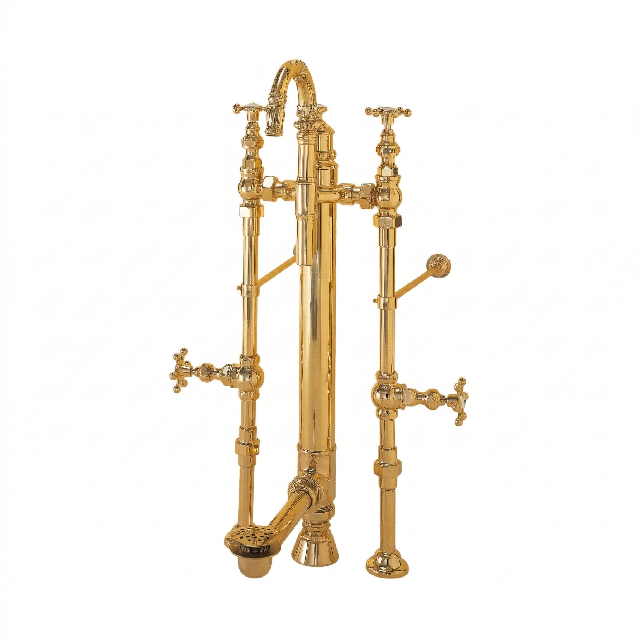 Royal Aqueduct Water Delivery System with Supplies and Drain P0699 | Strom Living Polished Brass - Tub Fillers