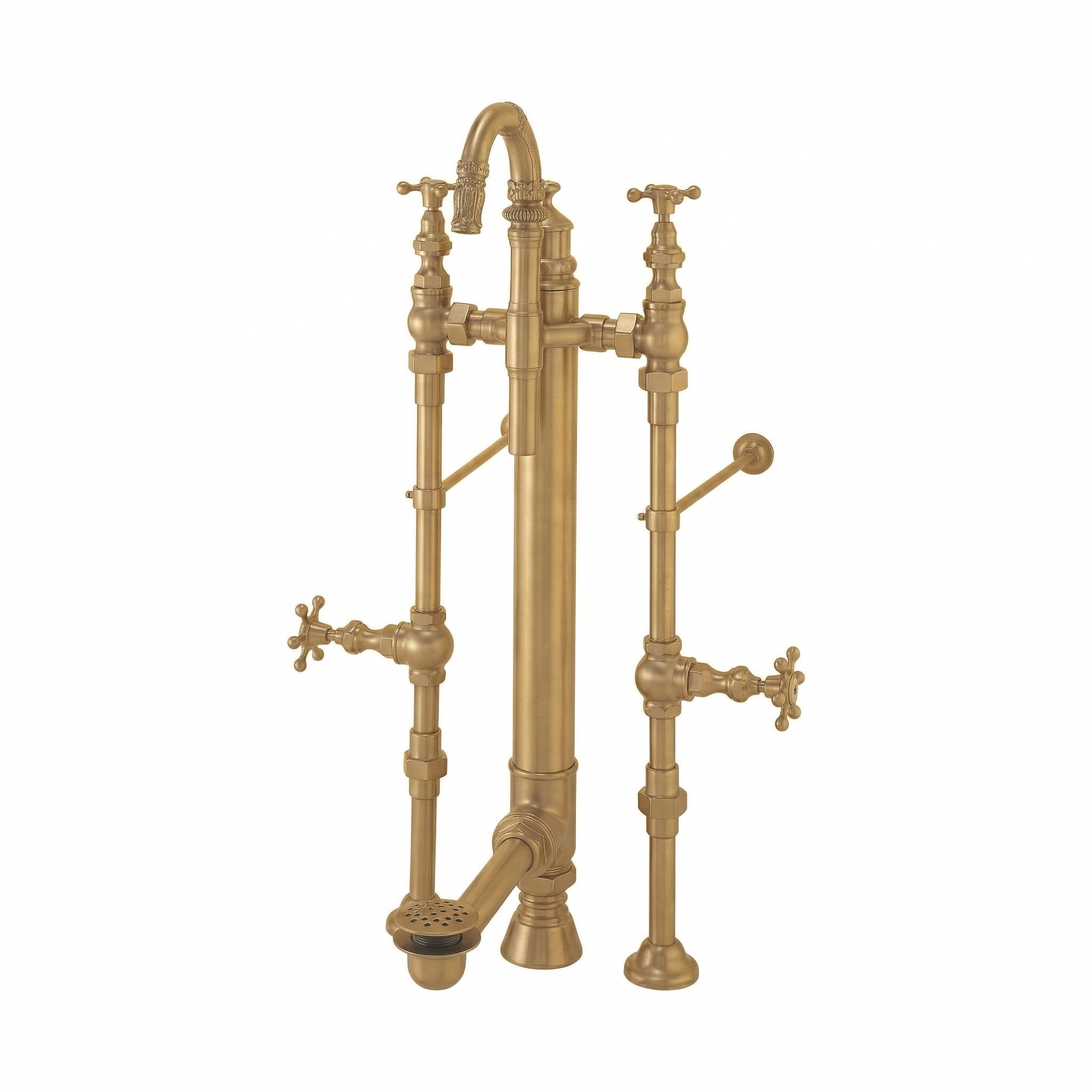 Royal Aqueduct Water Delivery System with Supplies and Drain P0699 | Strom Living Raw Brass - Tub Fillers