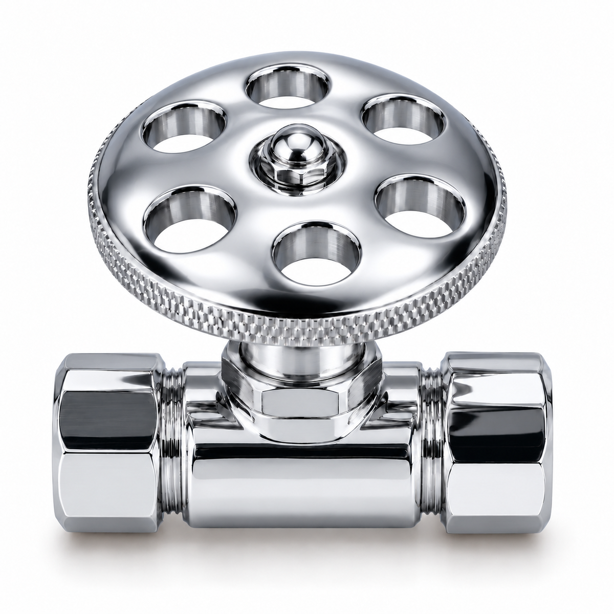O-Ring Boss Straight Stop Valve P0703P | Strom Living Chrome Lever Handle - Plumbing Parts