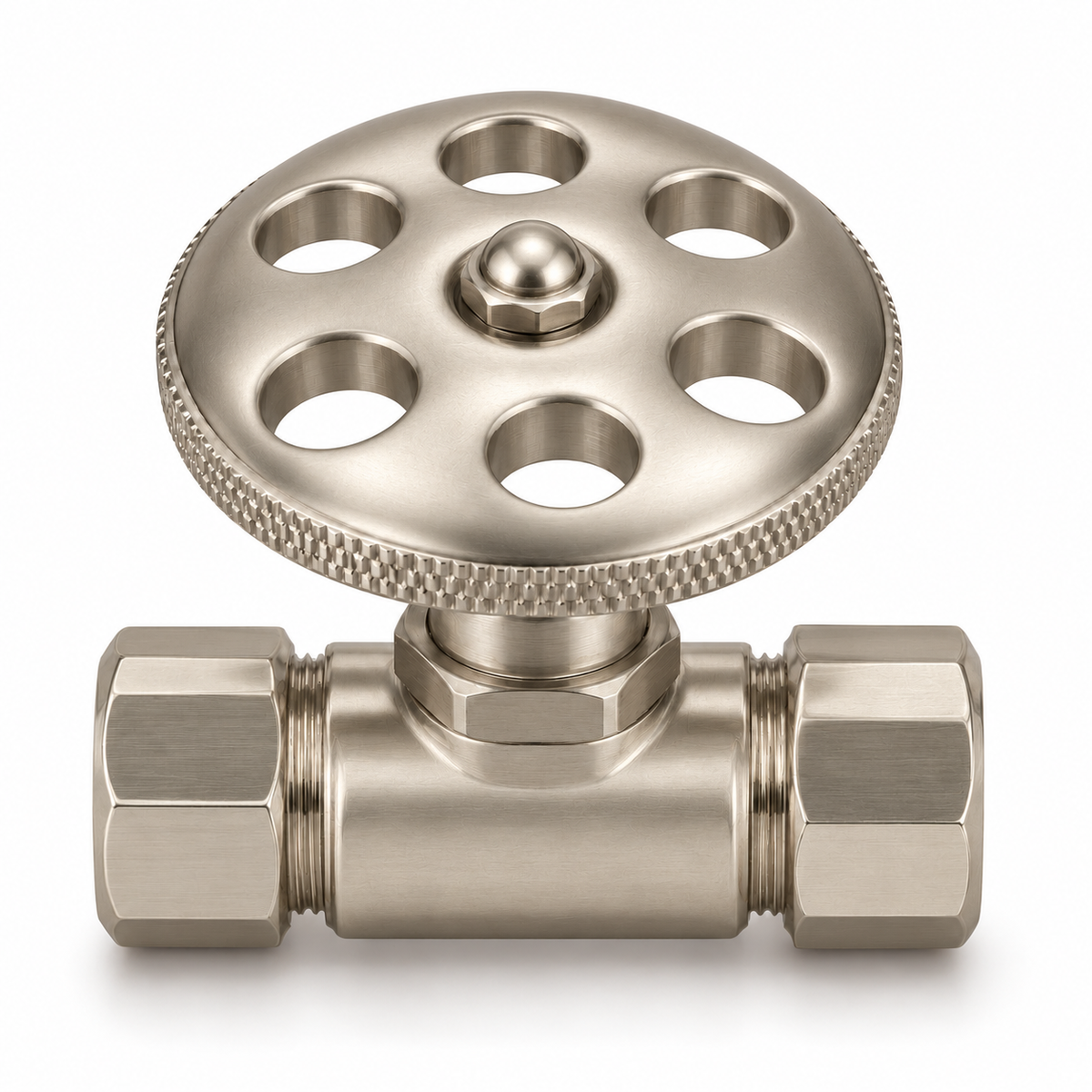O-Ring Boss Straight Stop Valve P0703P | Strom Living Matte Nickel Lever Handle - Plumbing Parts