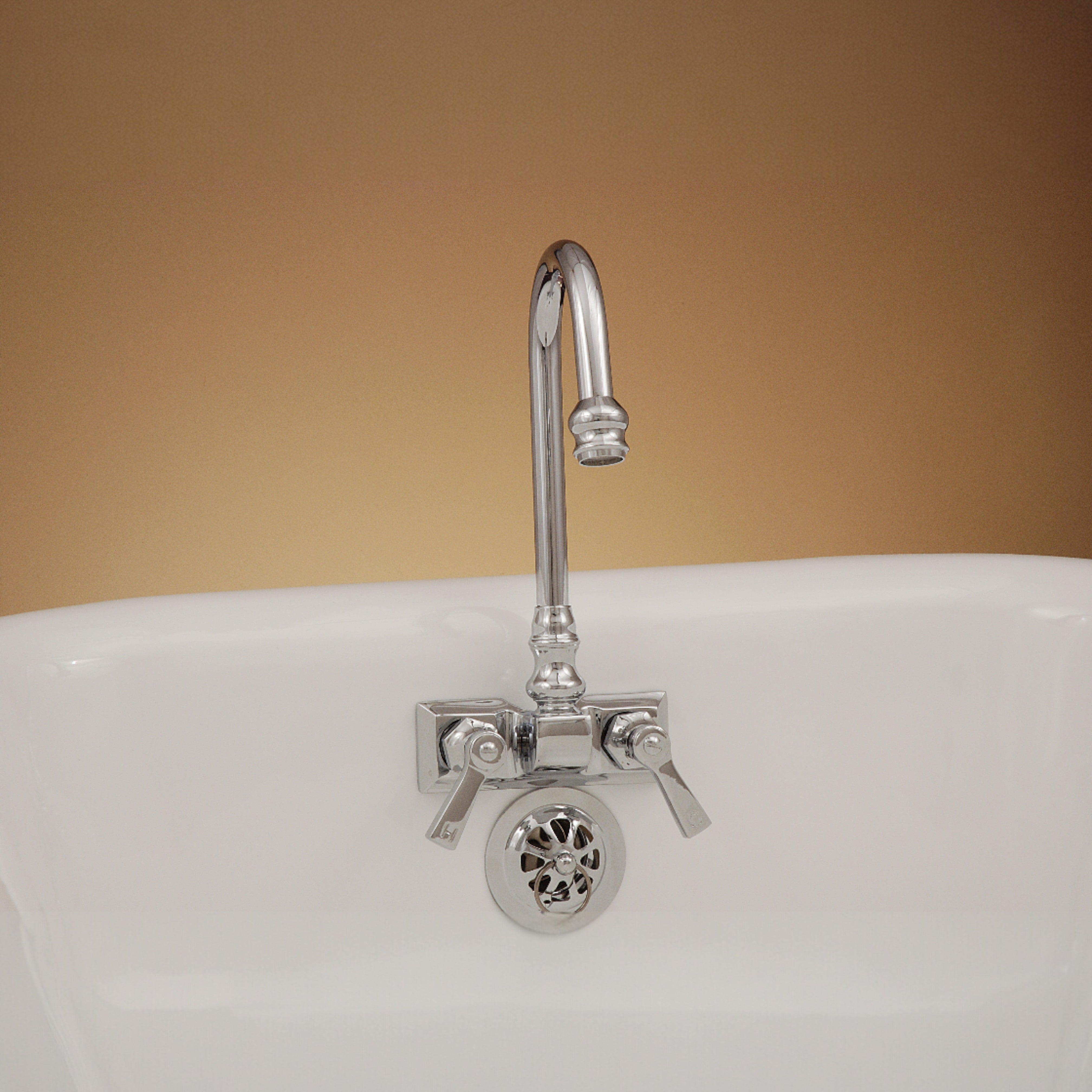 Rectangular Base Tub Faucet with Gooseneck Spout P0708 | Strom Living