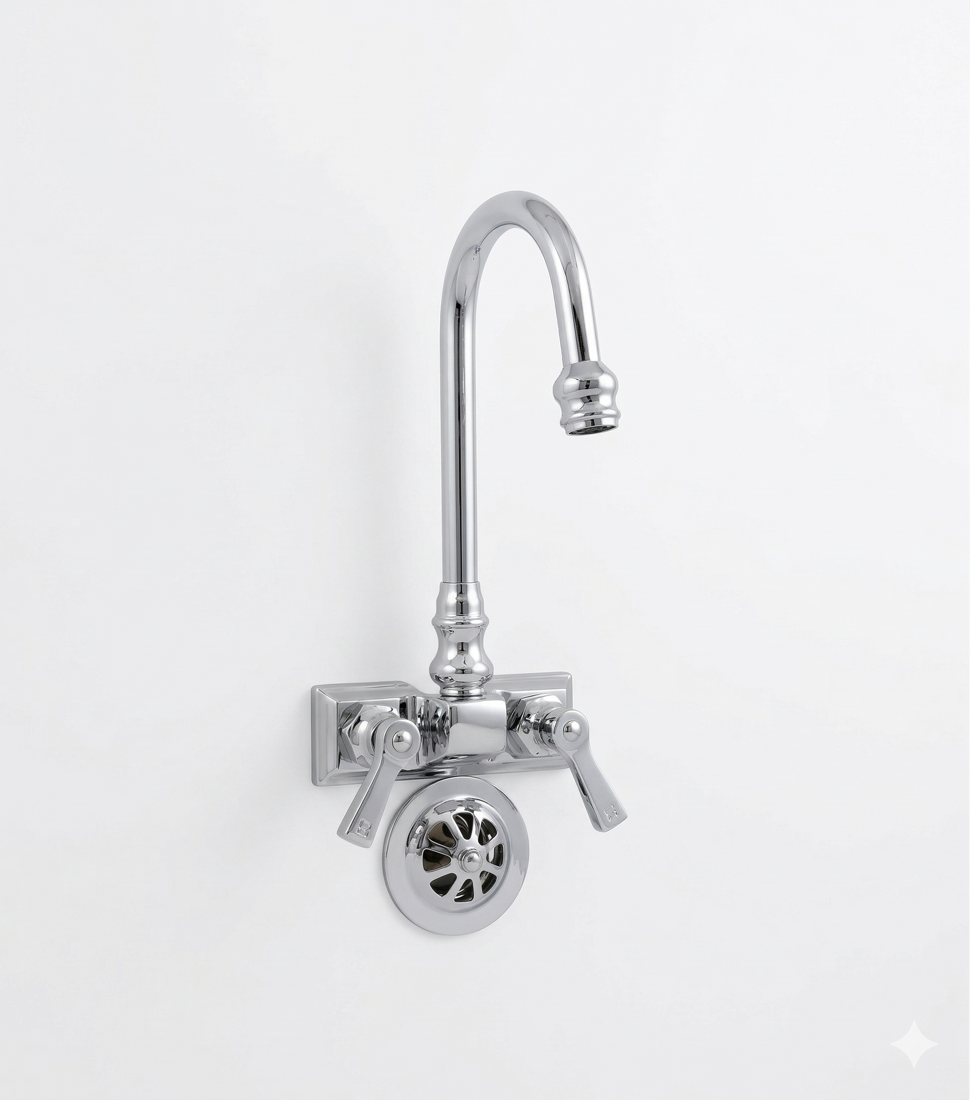 Rectangular Base Tub Faucet with Gooseneck Spout P0708 | Strom Living Chrome - Tub Fillers