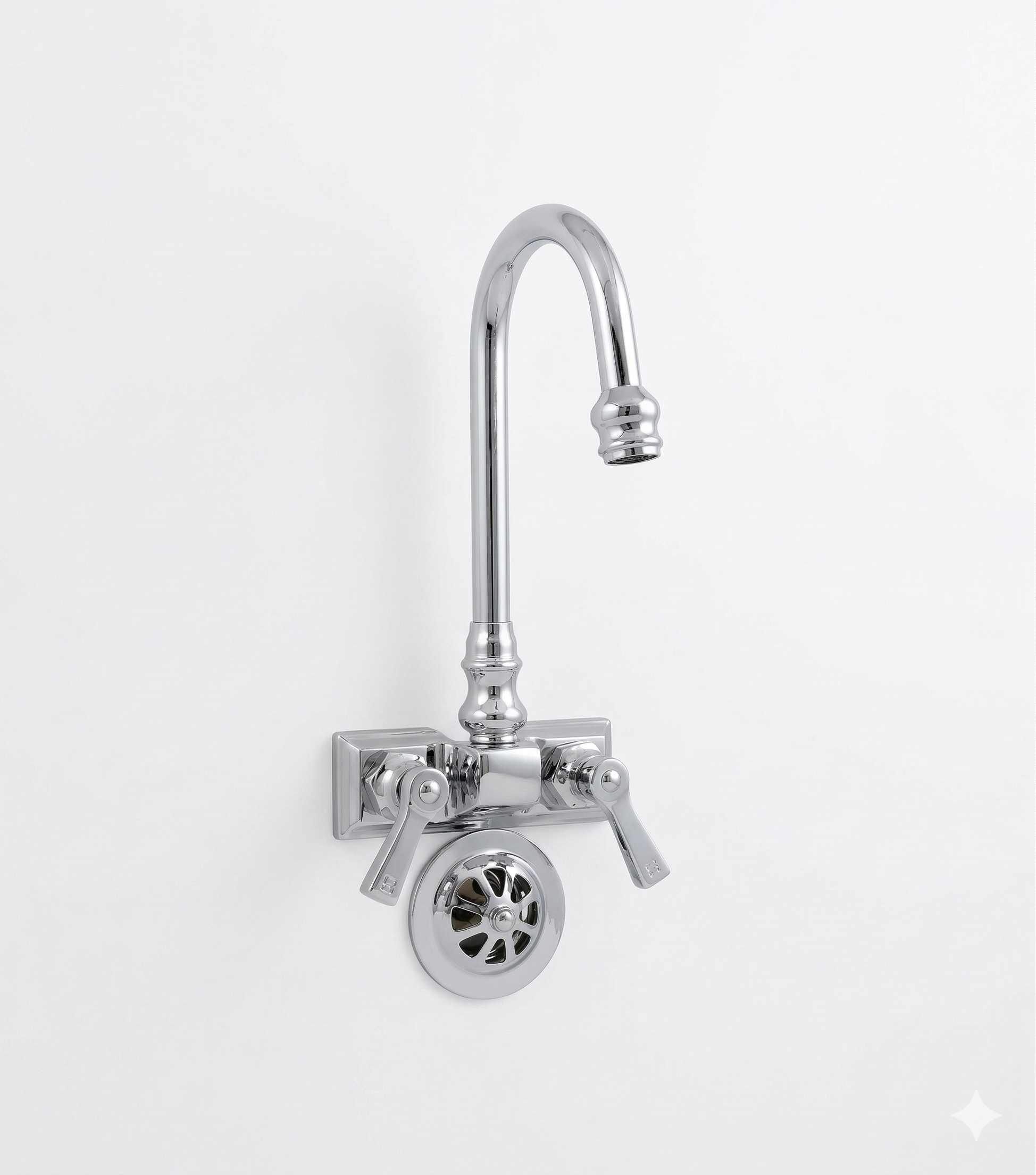 Rectangular Base Tub Faucet with Gooseneck Spout P0708 | Strom Living Chrome - Tub Fillers