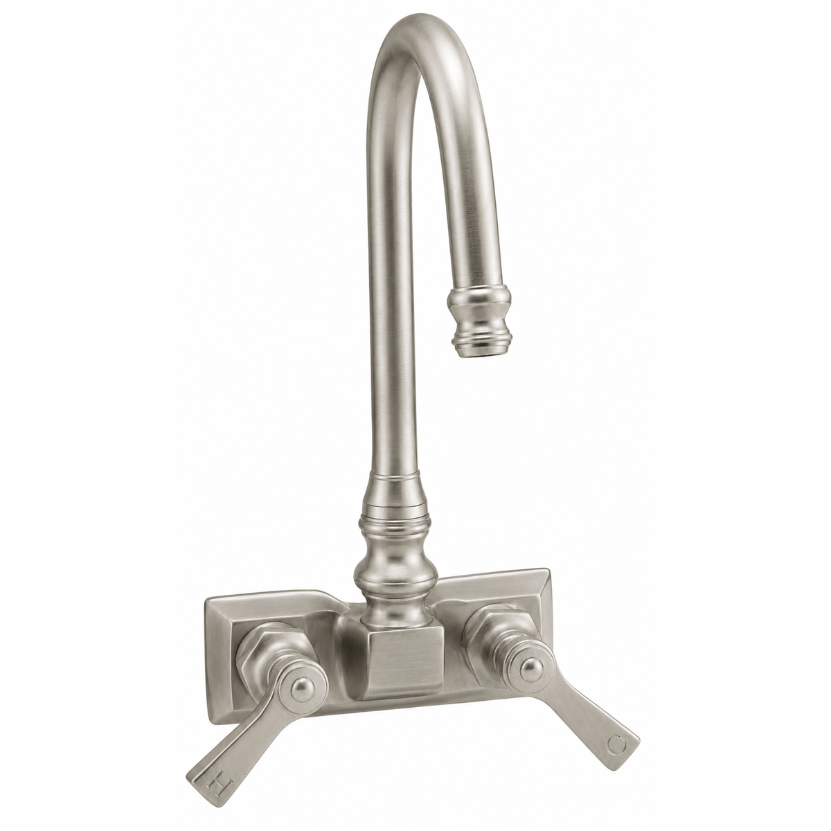 Rectangular Base Tub Faucet with Gooseneck Spout P0708 | Strom Living Matte Nickel - Tub Fillers