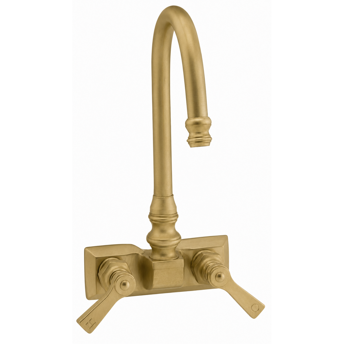 Rectangular Base Tub Faucet with Gooseneck Spout P0708 | Strom Living Raw Brass - Tub Fillers