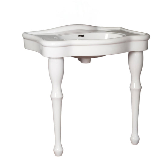 Strom Living Fireclay Console Sink with Legs and 8' Faucet Drillings