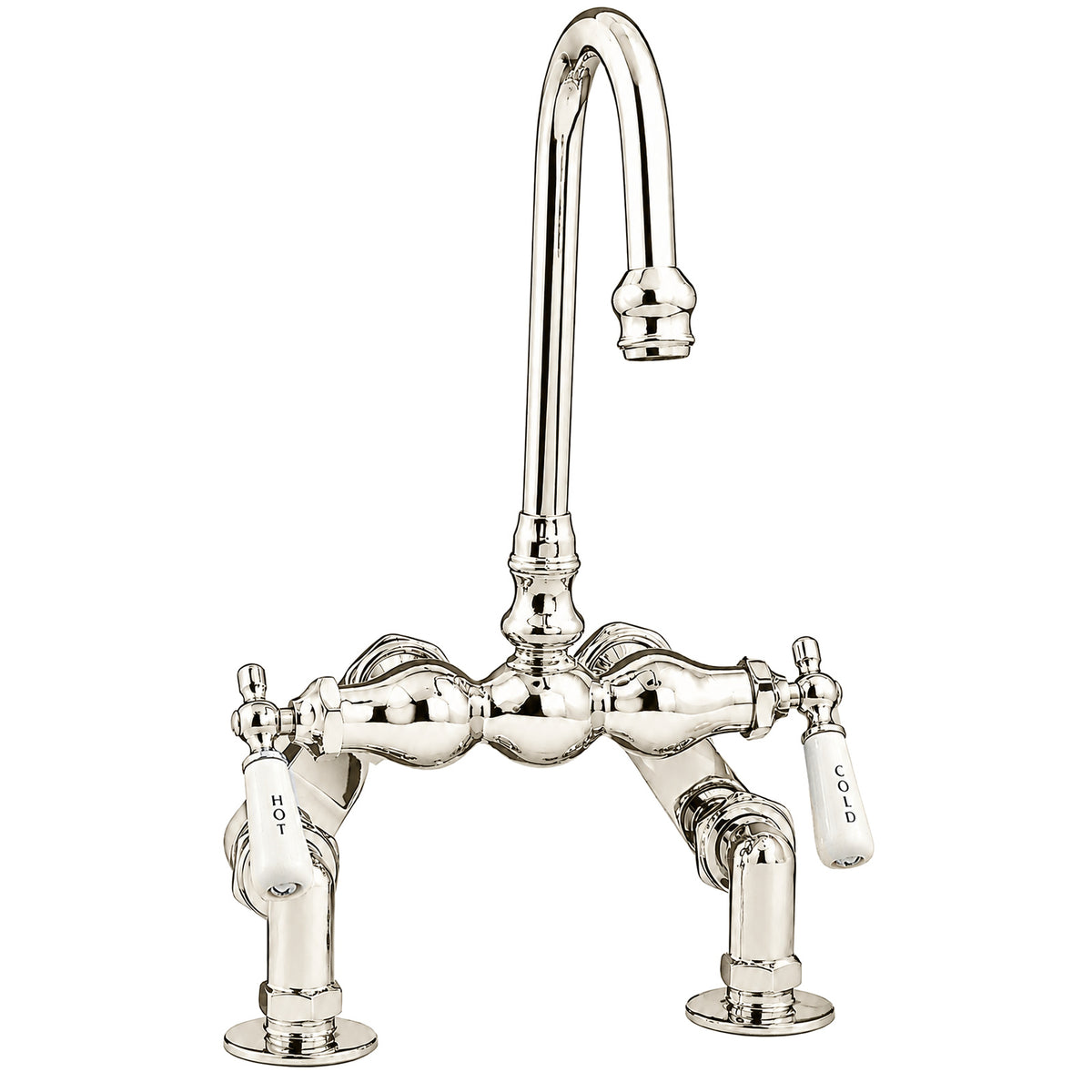 Deck Mount Tub Faucet with Adjustable Centers P0712 | Strom Living Polished Nickel - Tub Fillers