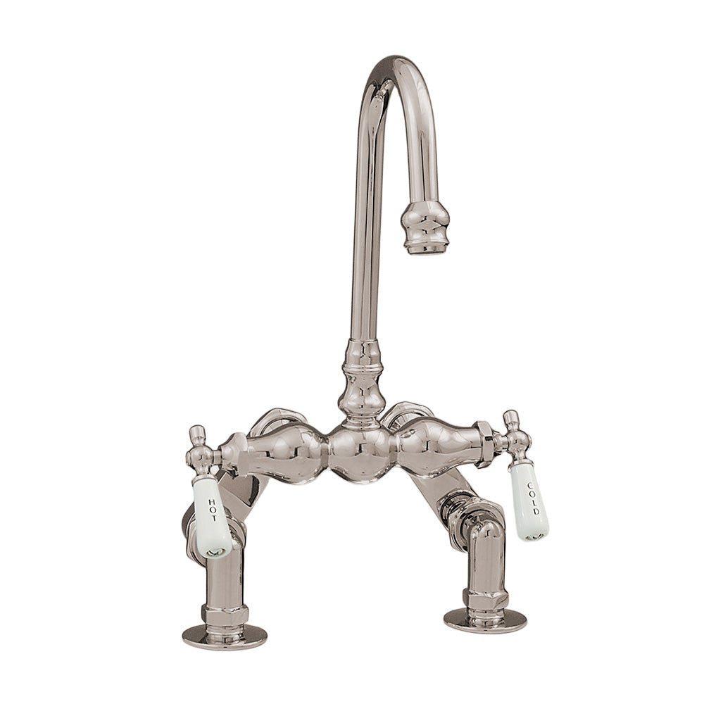 Strom Living Deck Mount Gooseneck Tub Faucet with Handheld Shower