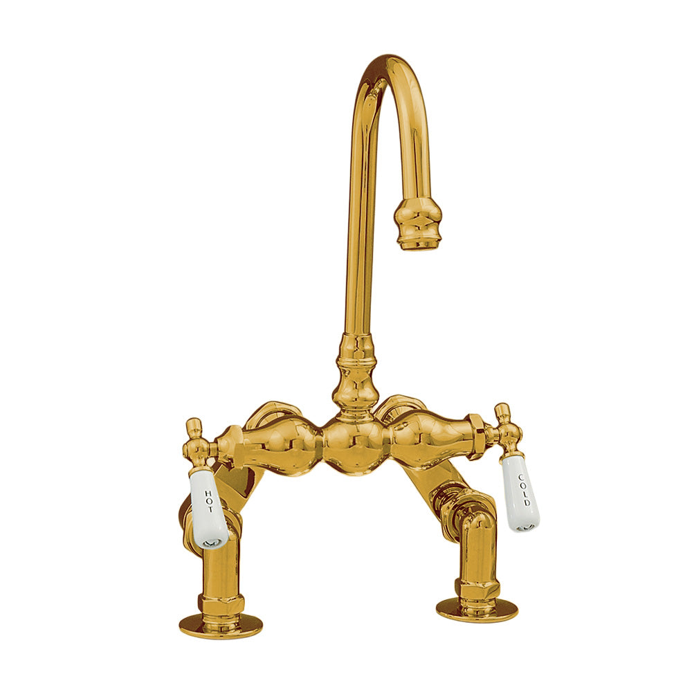 Deck Mount Tub Faucet with Adjustable Centers P0712 | Strom Living Polished Brass - Tub Fillers