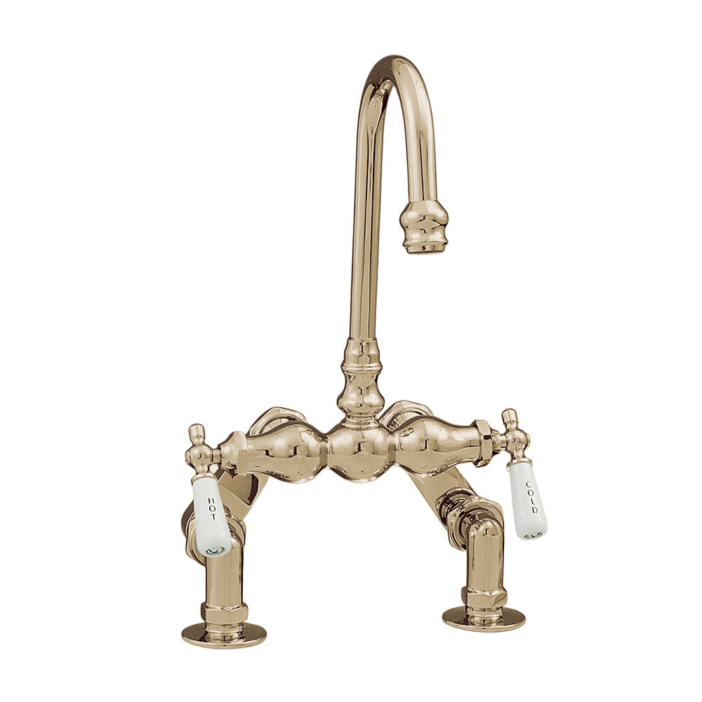 Deck Mount Tub Faucet with Adjustable Centers P0712 | Strom Living Raw Brass - Tub Fillers