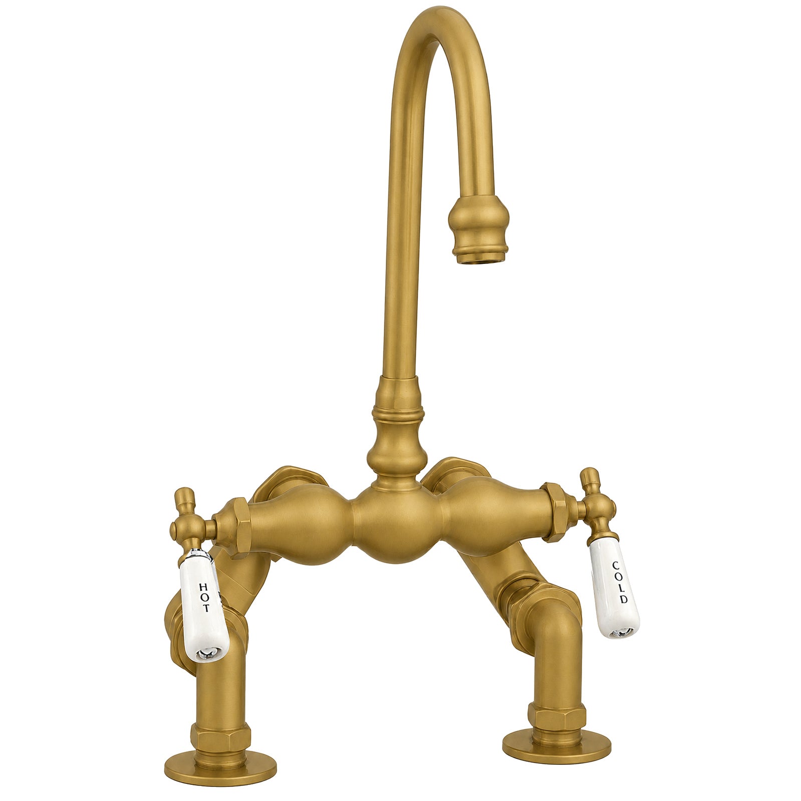 Deck Mount Tub Faucet with Adjustable Centers P0712 | Strom Living Raw Brass - Tub Fillers