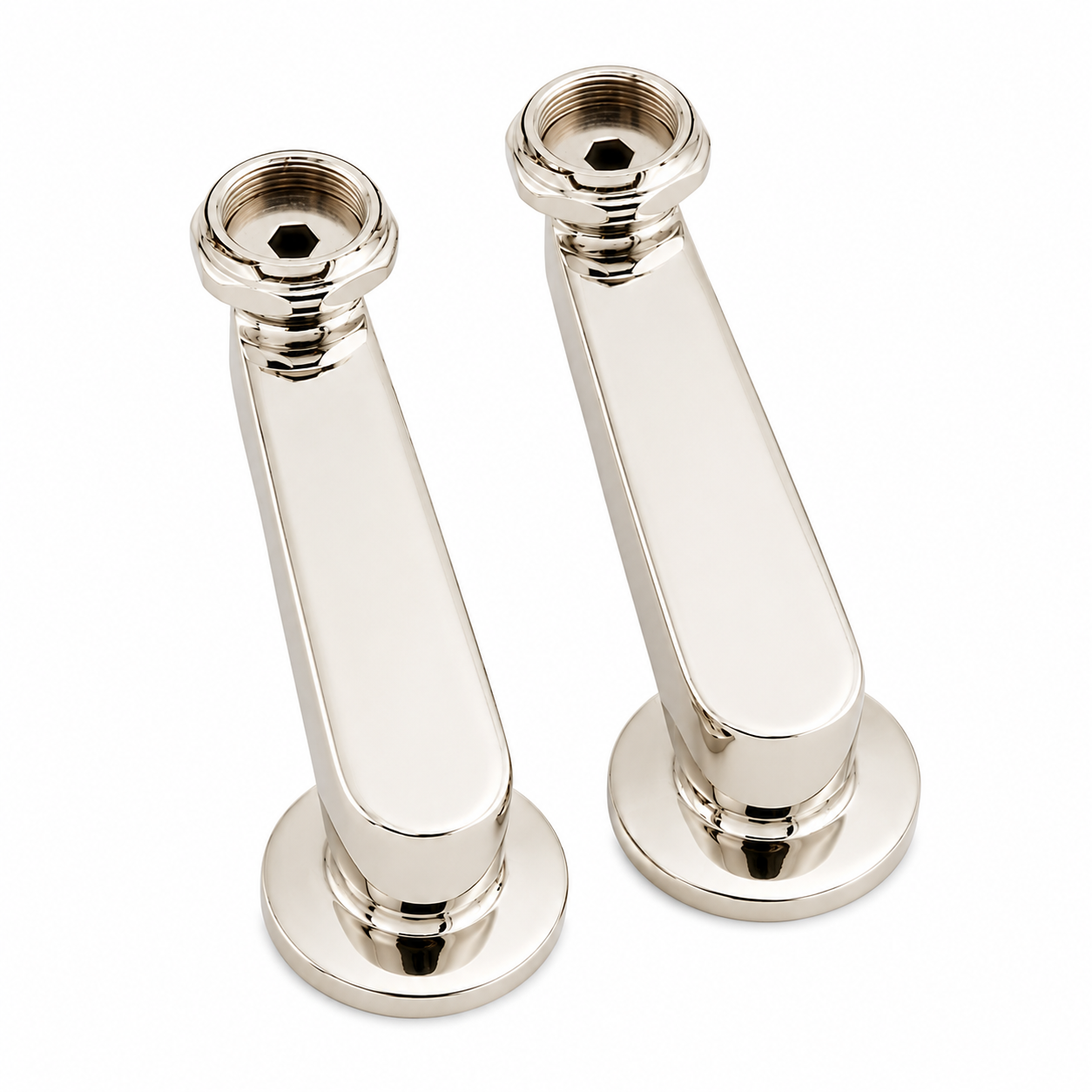 Swing Arm Coupler Pair 6" with Deck Mount Screws P0717 | Strom Living Polished Nickel - Plumbing Parts