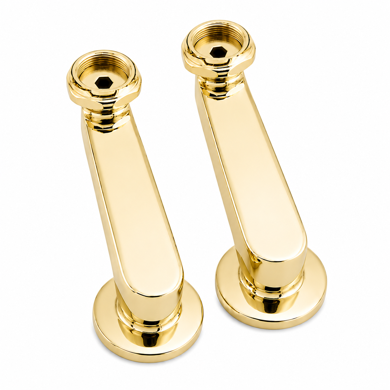 Swing Arm Coupler Pair 6" with Deck Mount Screws P0717 | Strom Living Polished Brass - Plumbing Parts