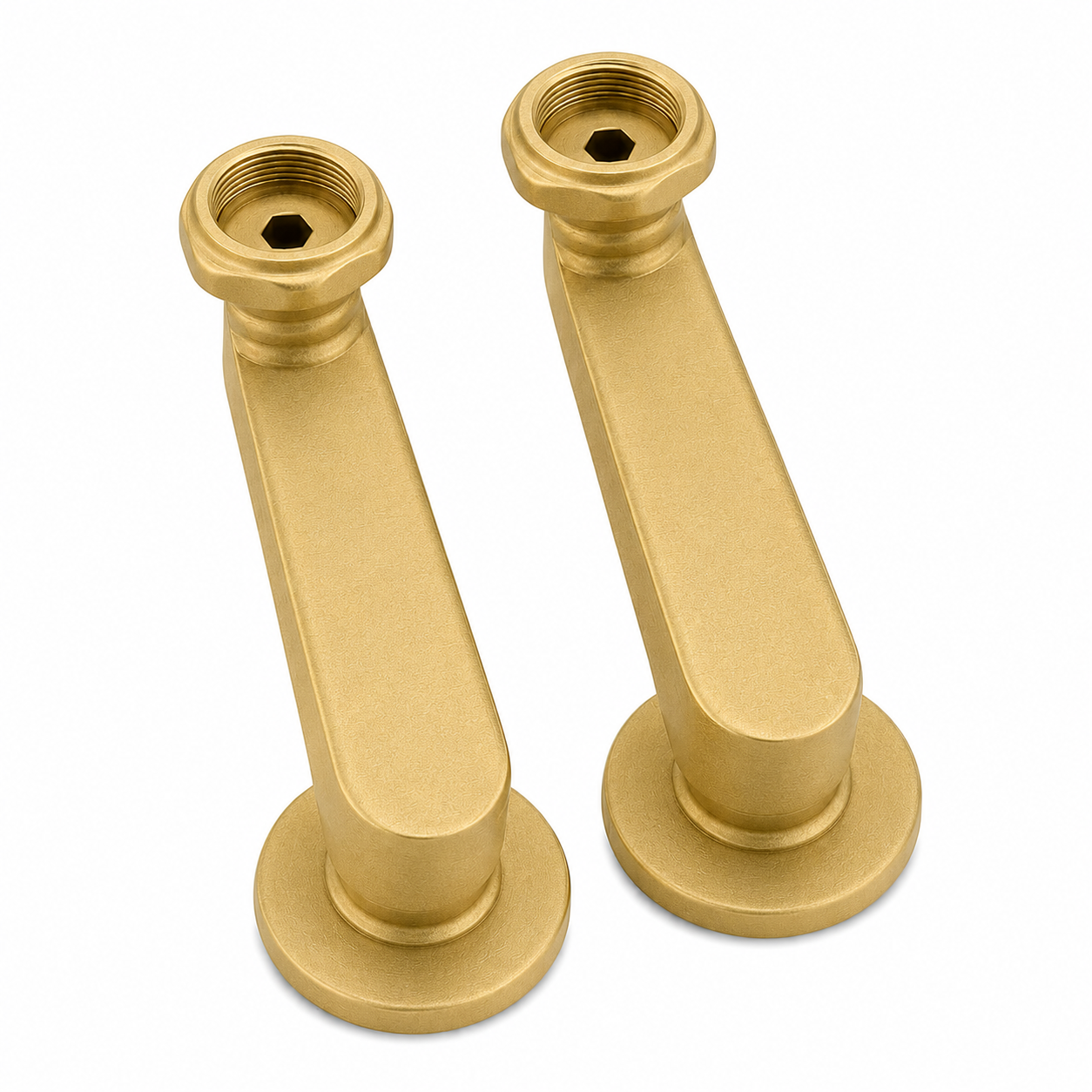 Swing Arm Coupler Pair 6" with Deck Mount Screws P0717 | Strom Living Raw Brass - Plumbing Parts