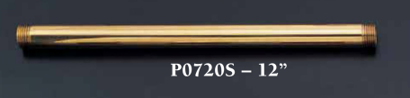 Strom Living P0720 12"x1/2" Iron Pipe Straight Nipple