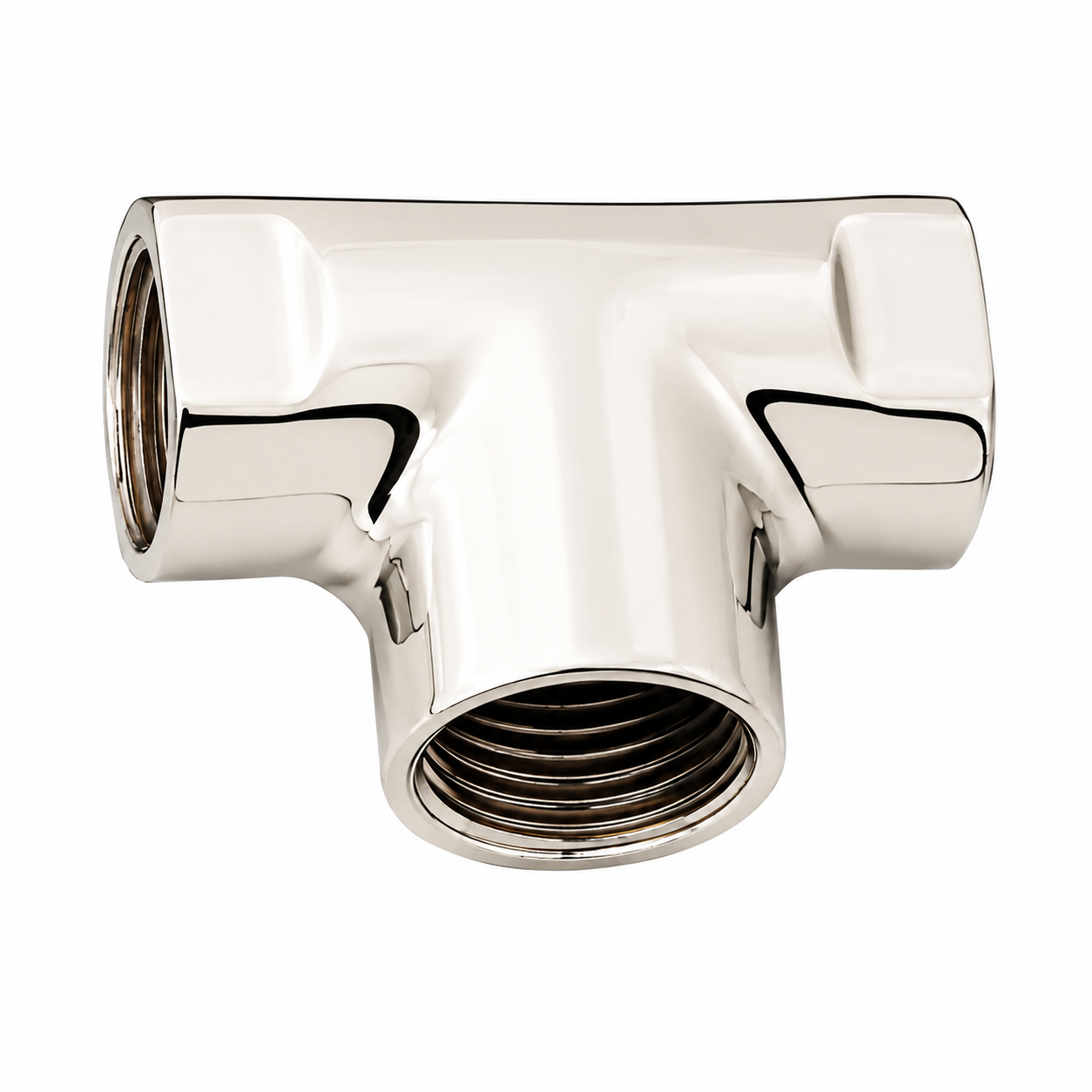 Fasteners/Fittings with Female 3 Way Tee, 0.5" IPS and Solid Brass P0723 | Strom Living Polished Nickel - Plumbing Parts