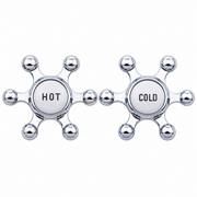 Strom Living P0725 Aqueduct Handle Pair with Porcelain Button - Faucet Parts