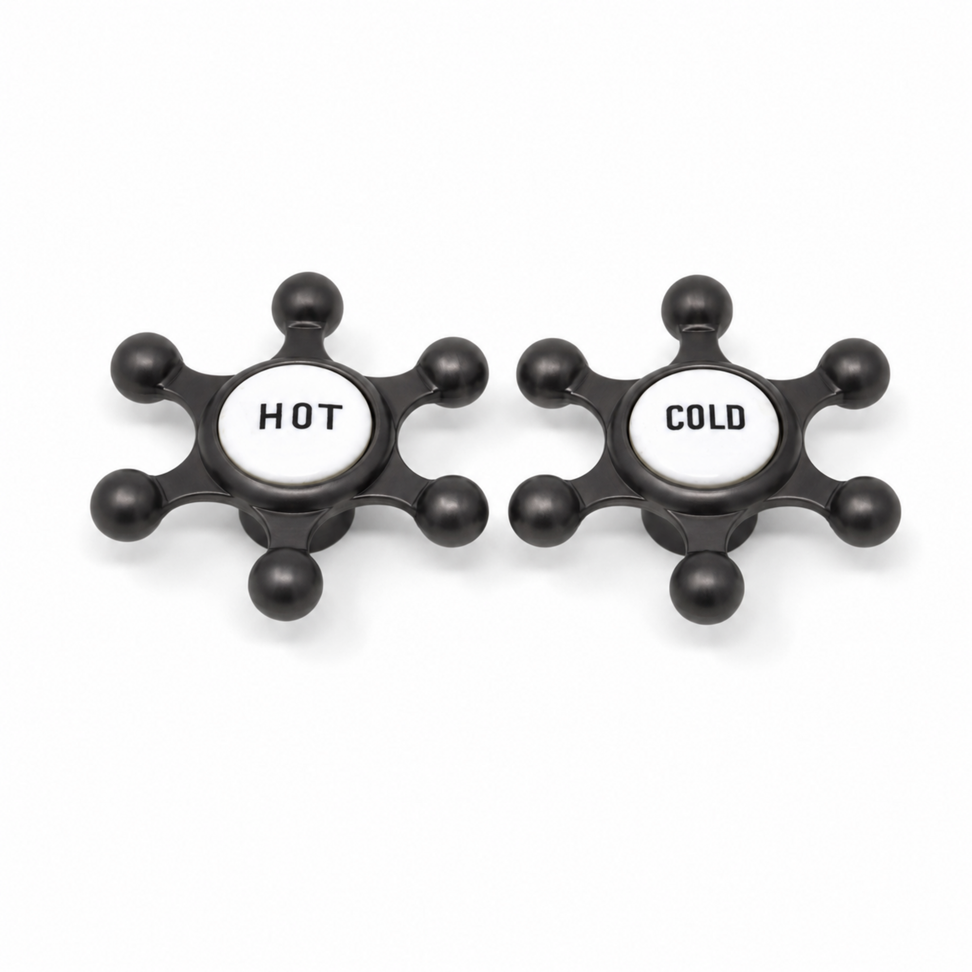 Strom Living P0725 Aqueduct Handle Pair with Porcelain Button Oil Rubbed Bronze - Faucet Parts