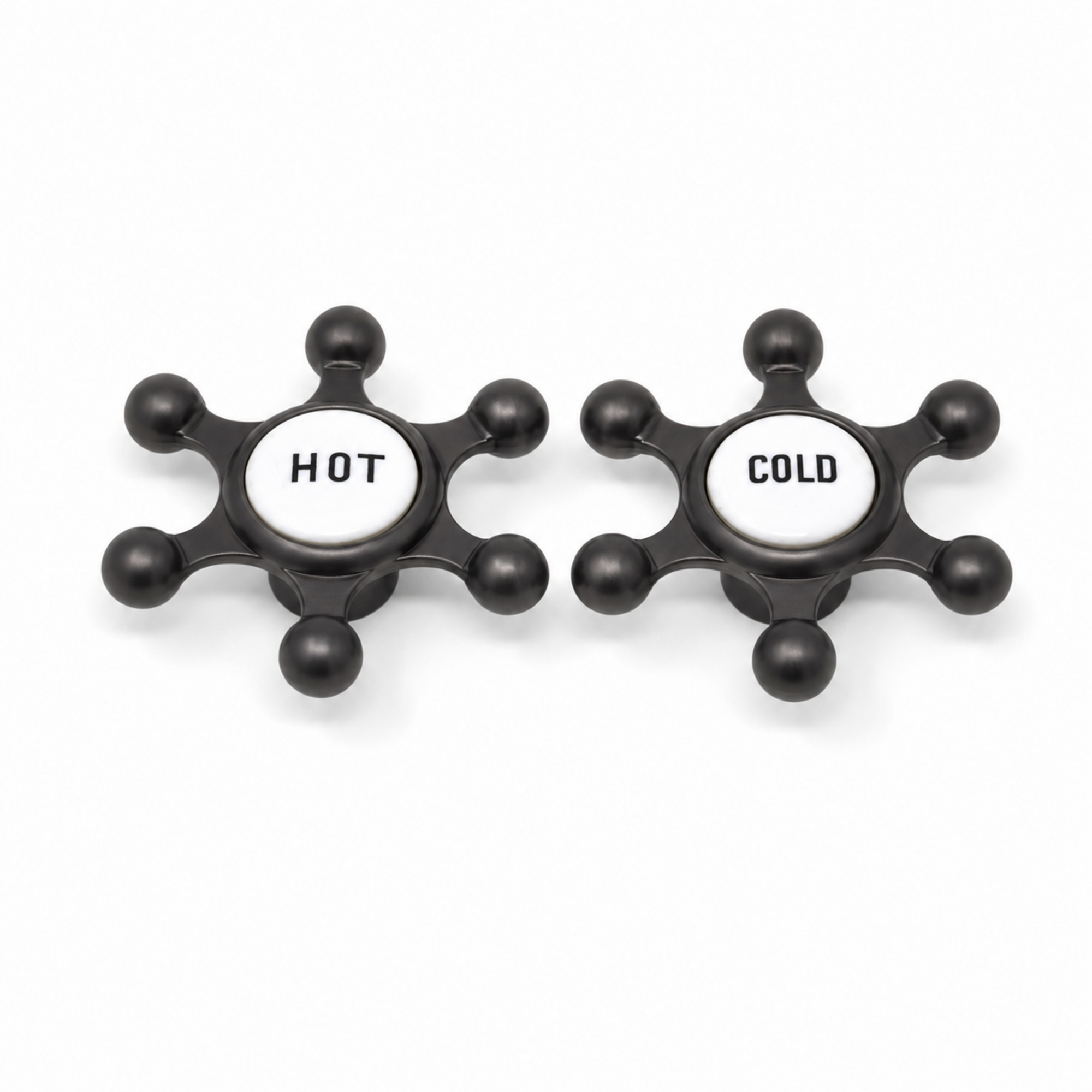 Strom Living P0725 Aqueduct Handle Pair with Porcelain Button Oil Rubbed Bronze - Faucet Parts