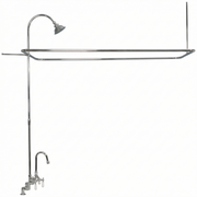 Deck Mount Tub Enclosure Shower System P0729 | Strom Living Chrome 4" OD) Enclosure - Showers
