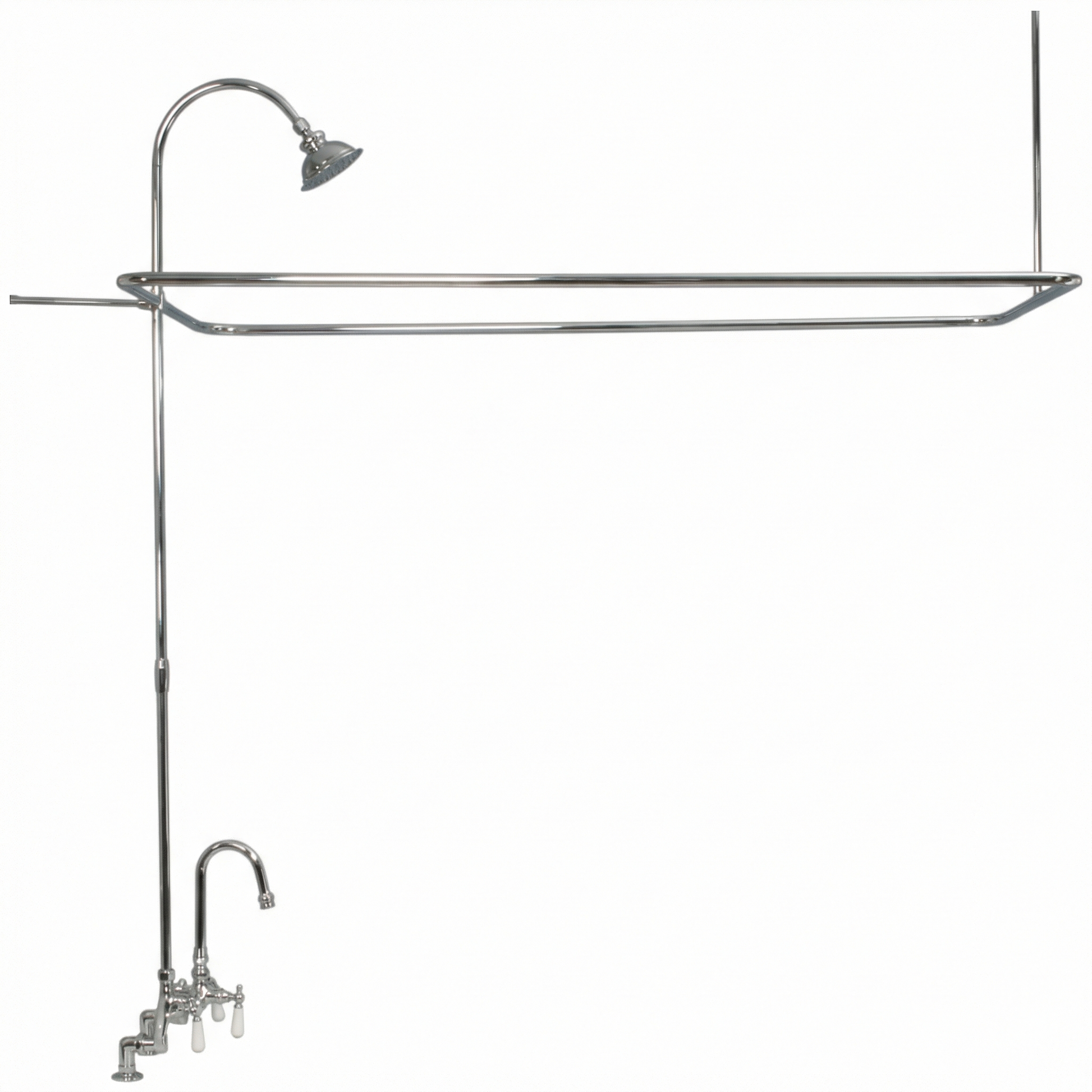 Deck Mount Tub Enclosure Shower System P0729 | Strom Living Chrome 4" OD) Enclosure - Showers