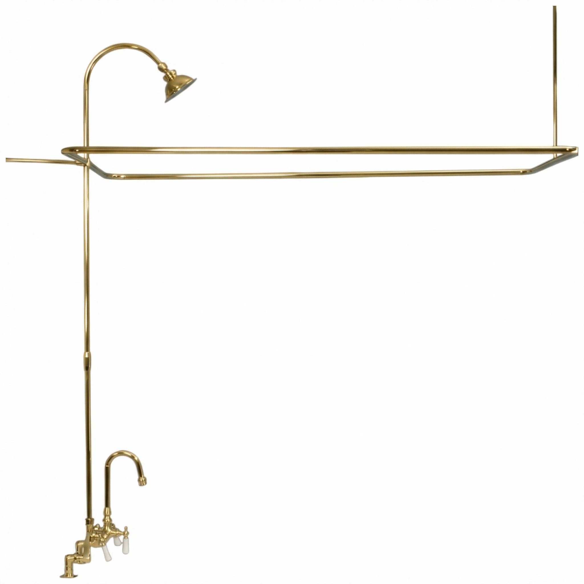 Deck Mount Tub Enclosure Shower System P0729 | Strom Living Supercoat Bass 4" OD) Enclosure - Showers