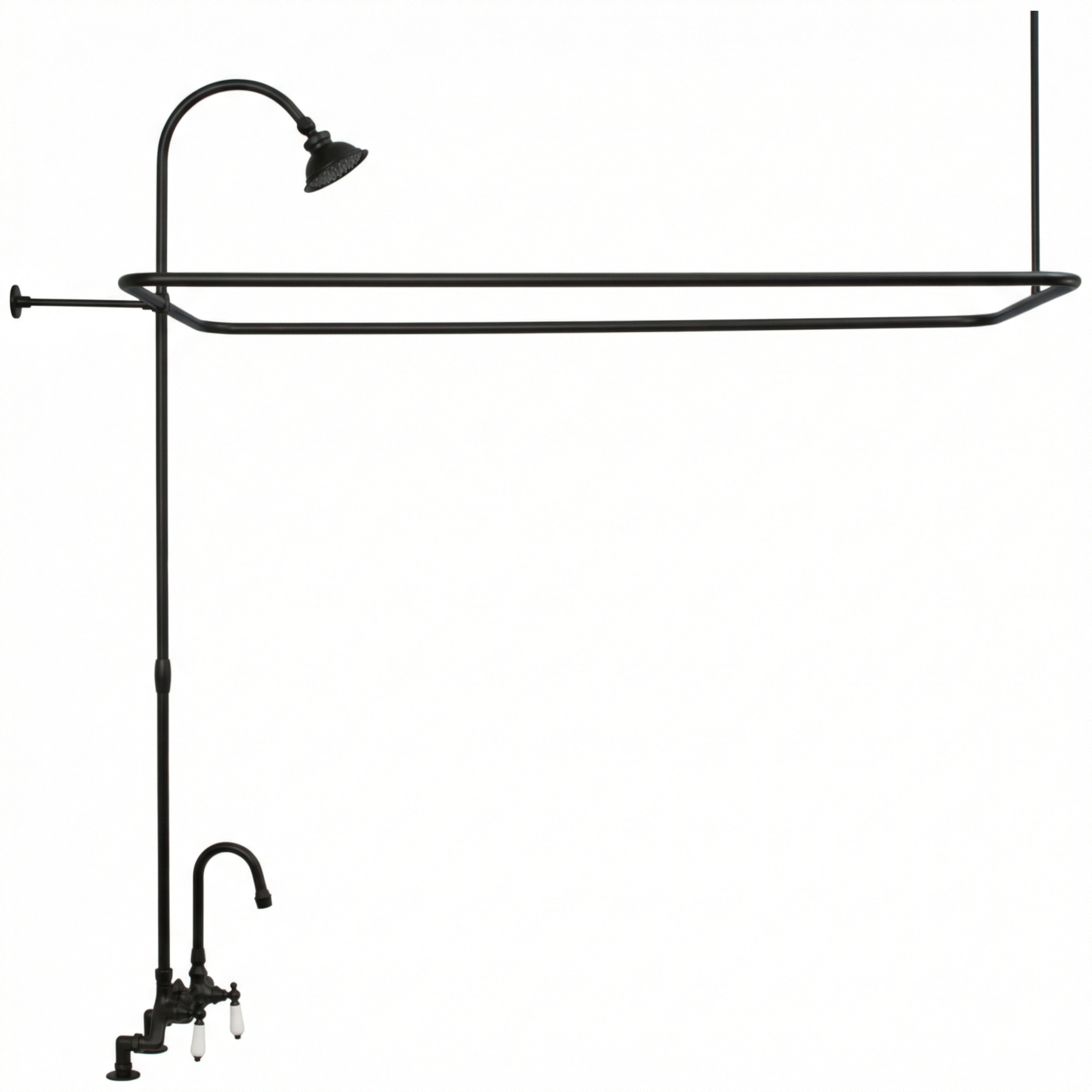 Deck Mount Tub Enclosure Shower System P0729 | Strom Living Oil Rubbed Bronze 4" OD) Enclosure - Showers