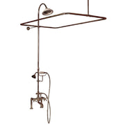 Deck Mount Enclosure Shower Set with Handheld Shower & 7" Center Faucet Body 45" x 25" Enclosure Ring P0730 | Strom Living